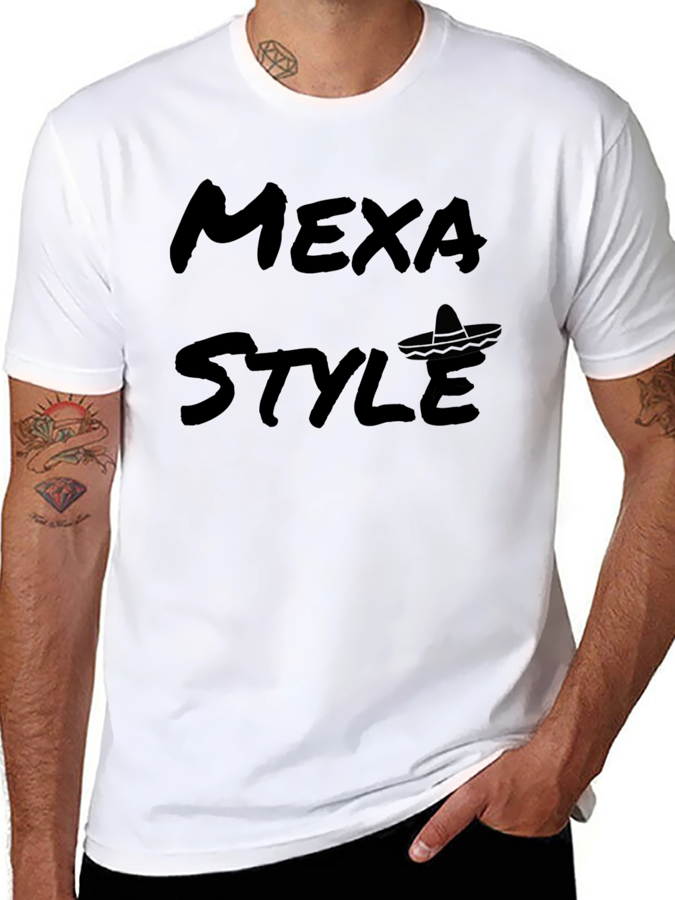 Mexa Style Graphic Tee - Black Cotton T-Shirt