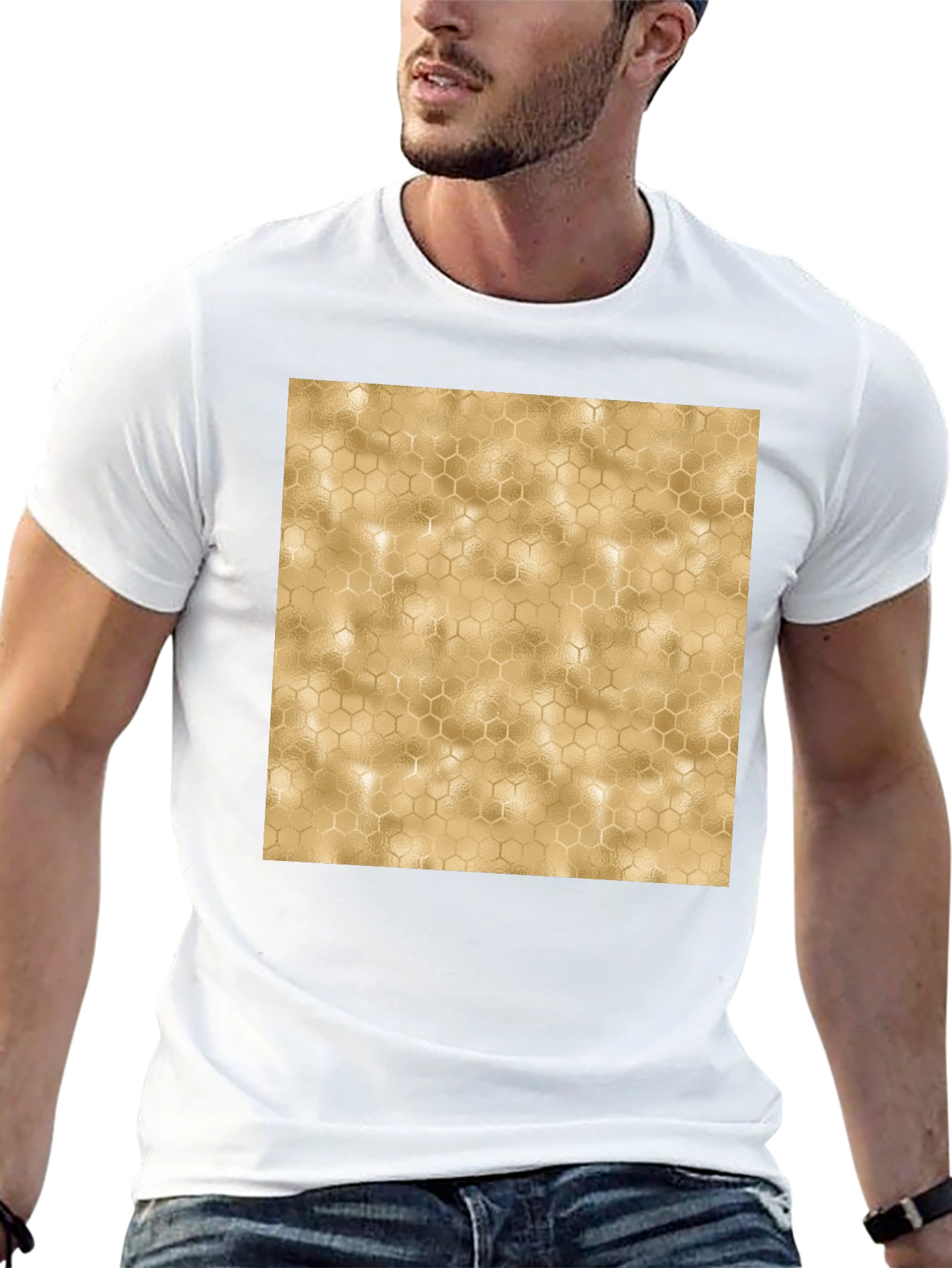 Honeycomb Pattern Black T-Shirt