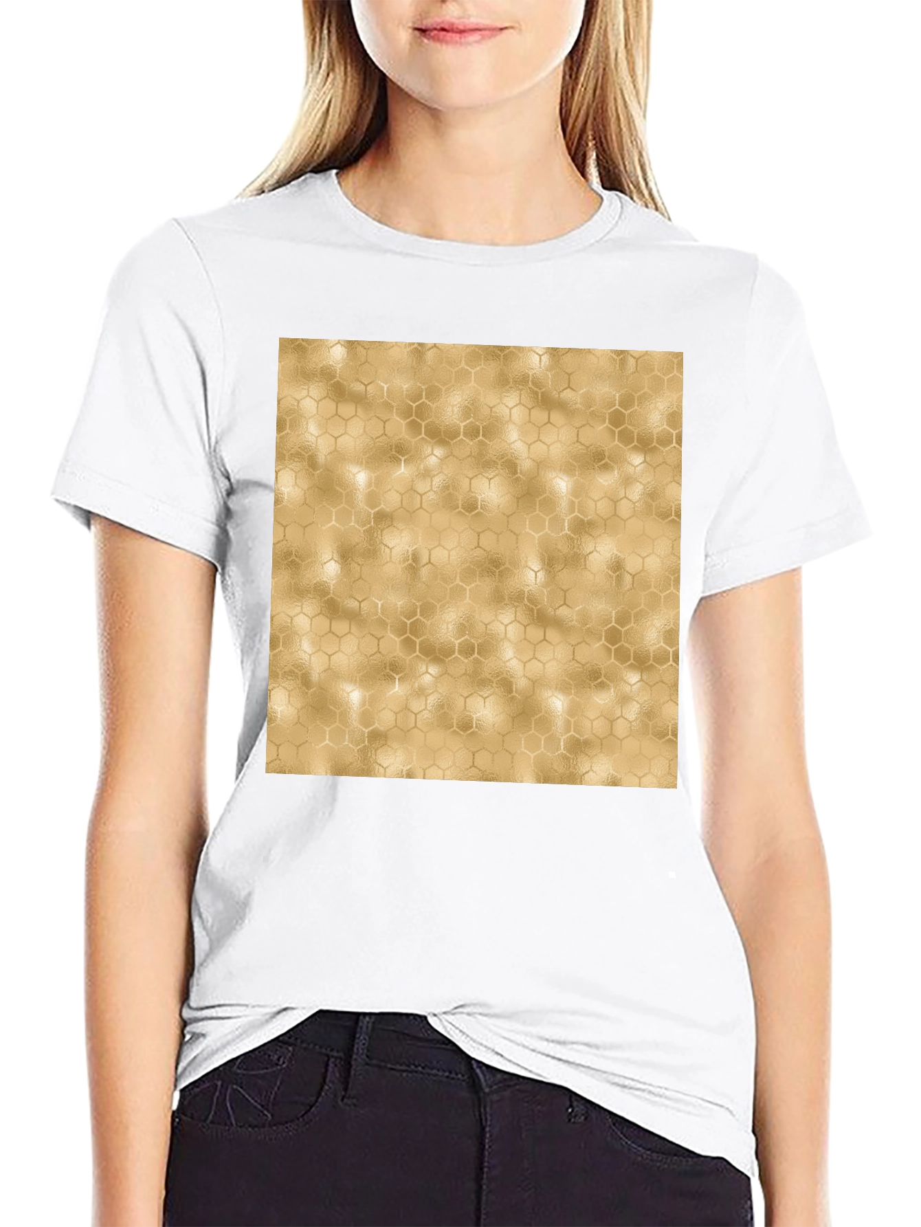 Honeycomb Pattern Black T-Shirt