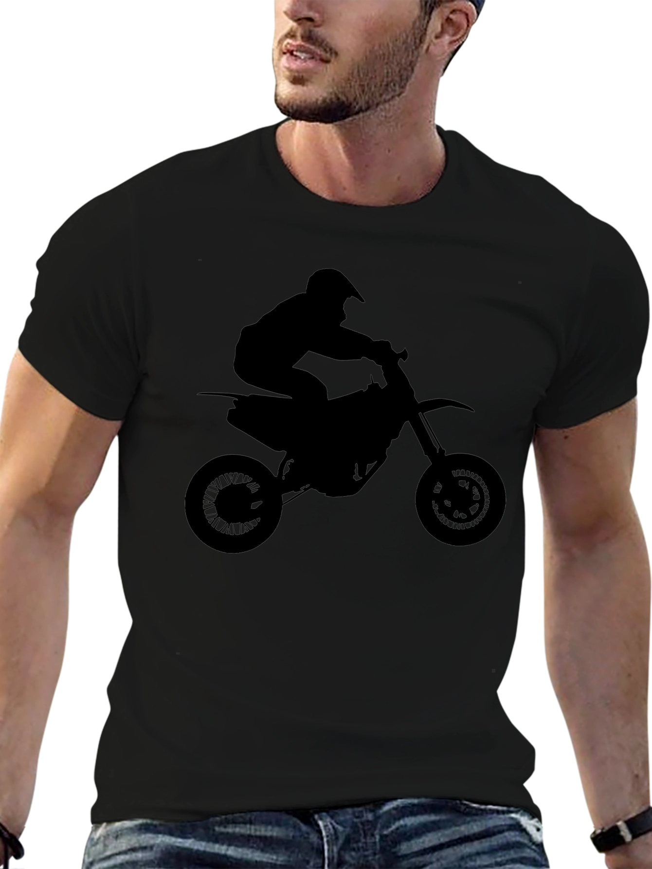 Motocross Rider Graphic Tee - Black