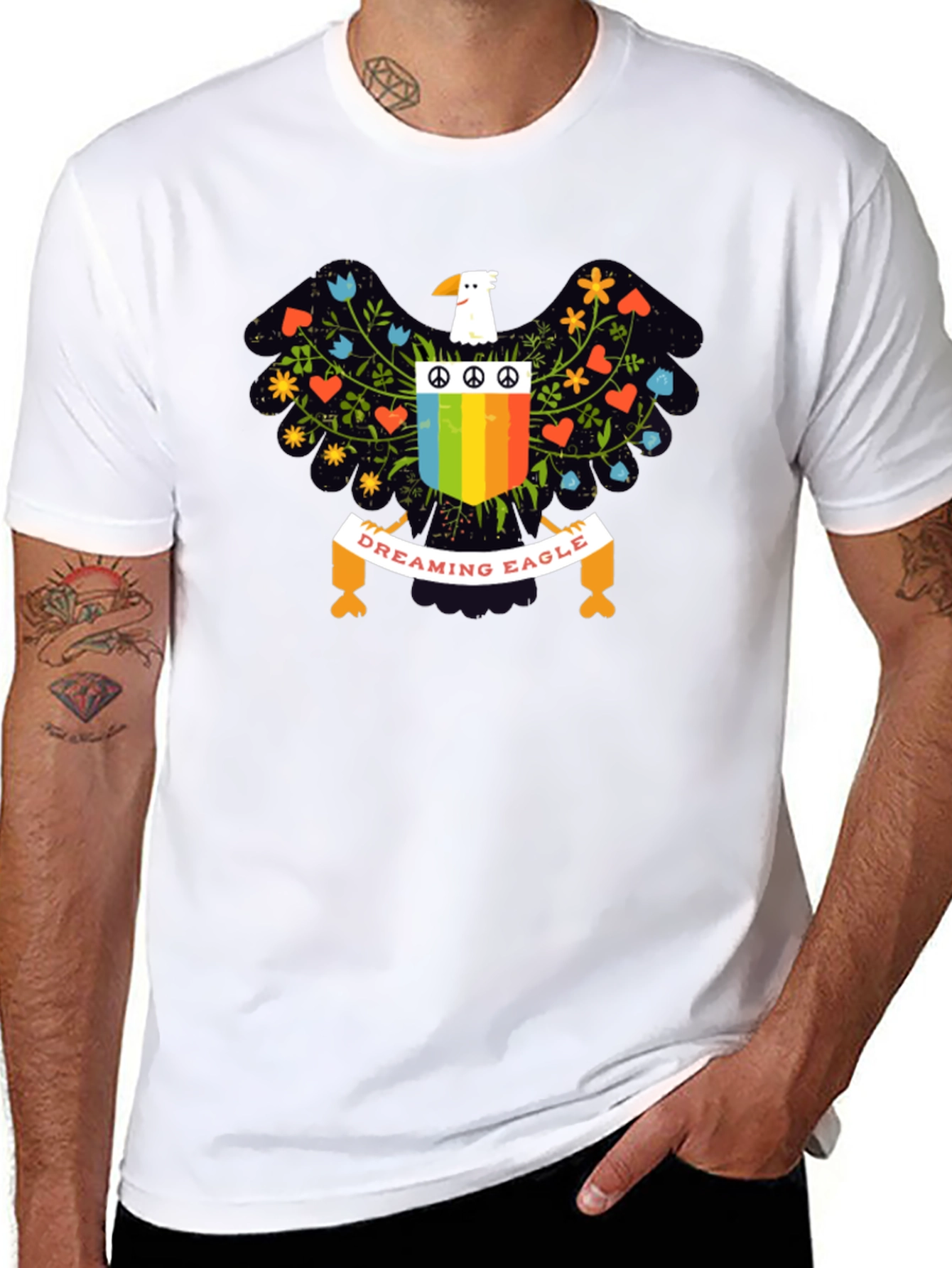 Dreaming Eagle Graphic T-Shirt - Peace & Love Design