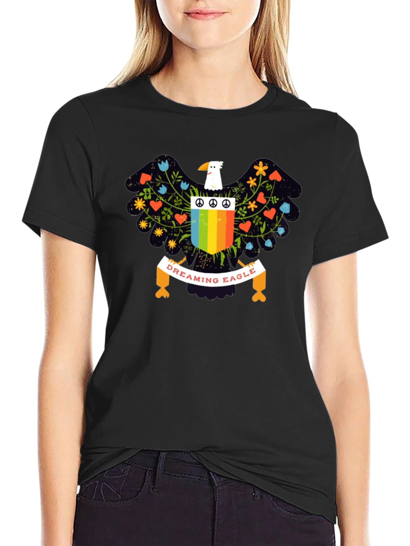 Dreaming Eagle Graphic T-Shirt - Peace & Love Design