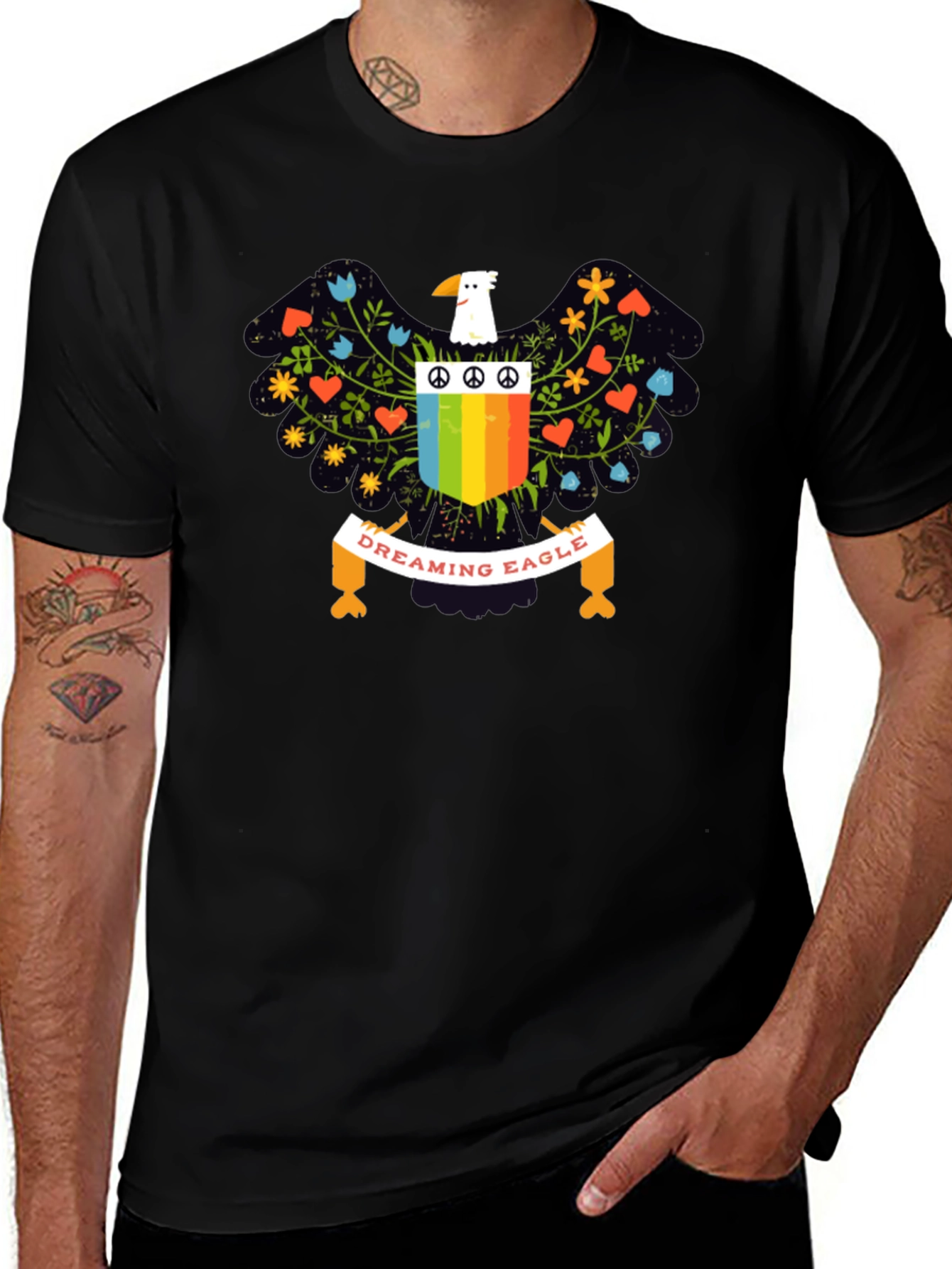 Dreaming Eagle Graphic T-Shirt - Peace & Love Design