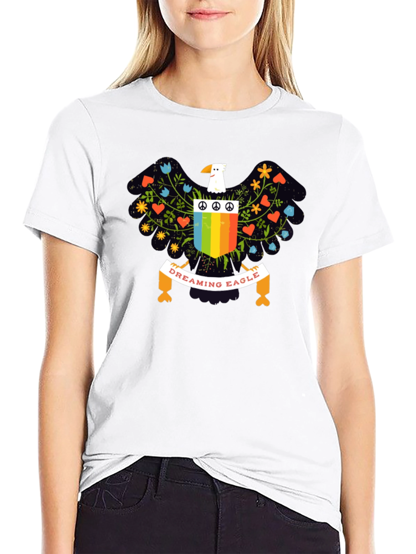 Dreaming Eagle Graphic T-Shirt - Peace & Love Design