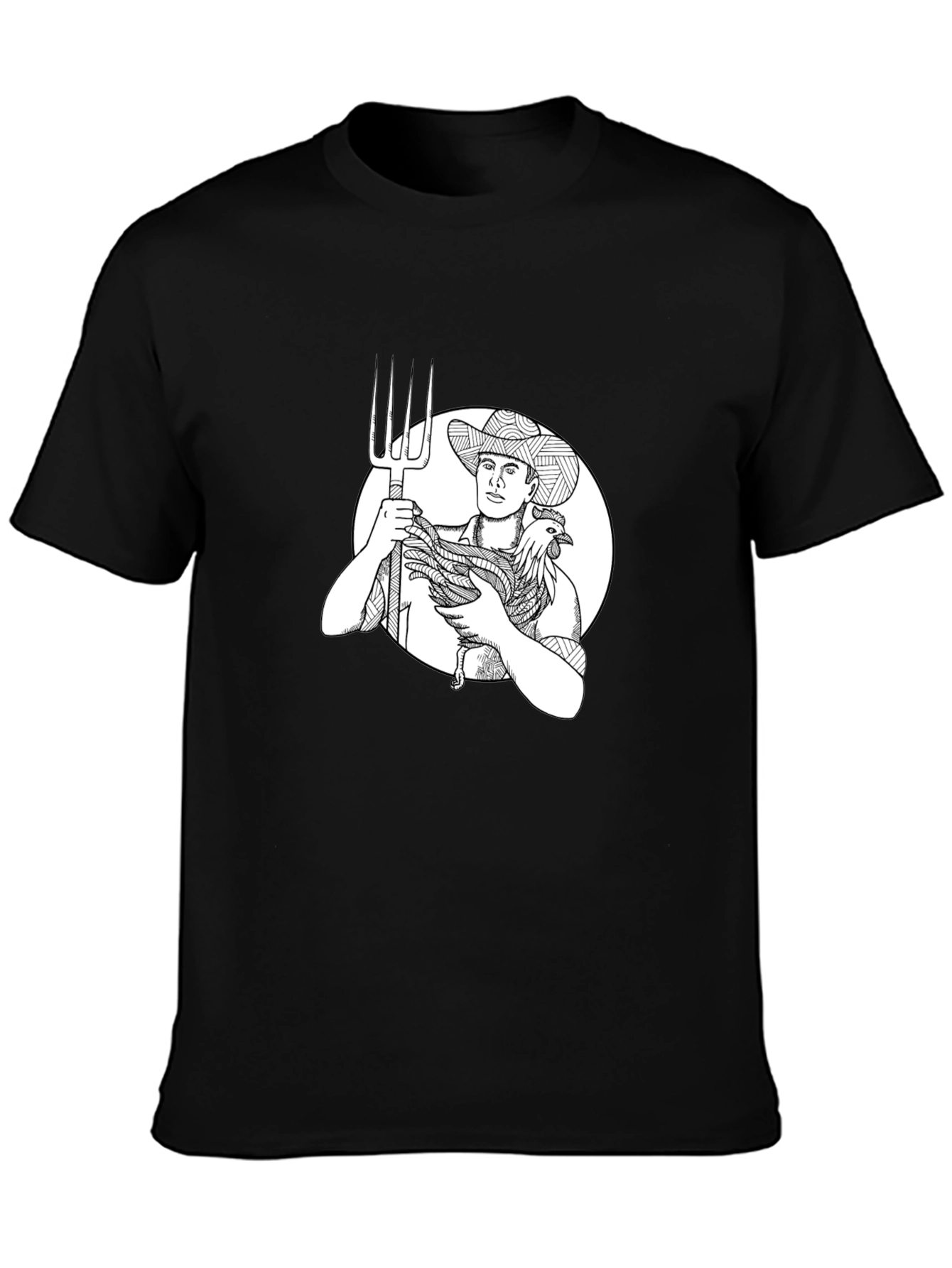 Farmer Graphic Tee - Black Cotton T-Shirt