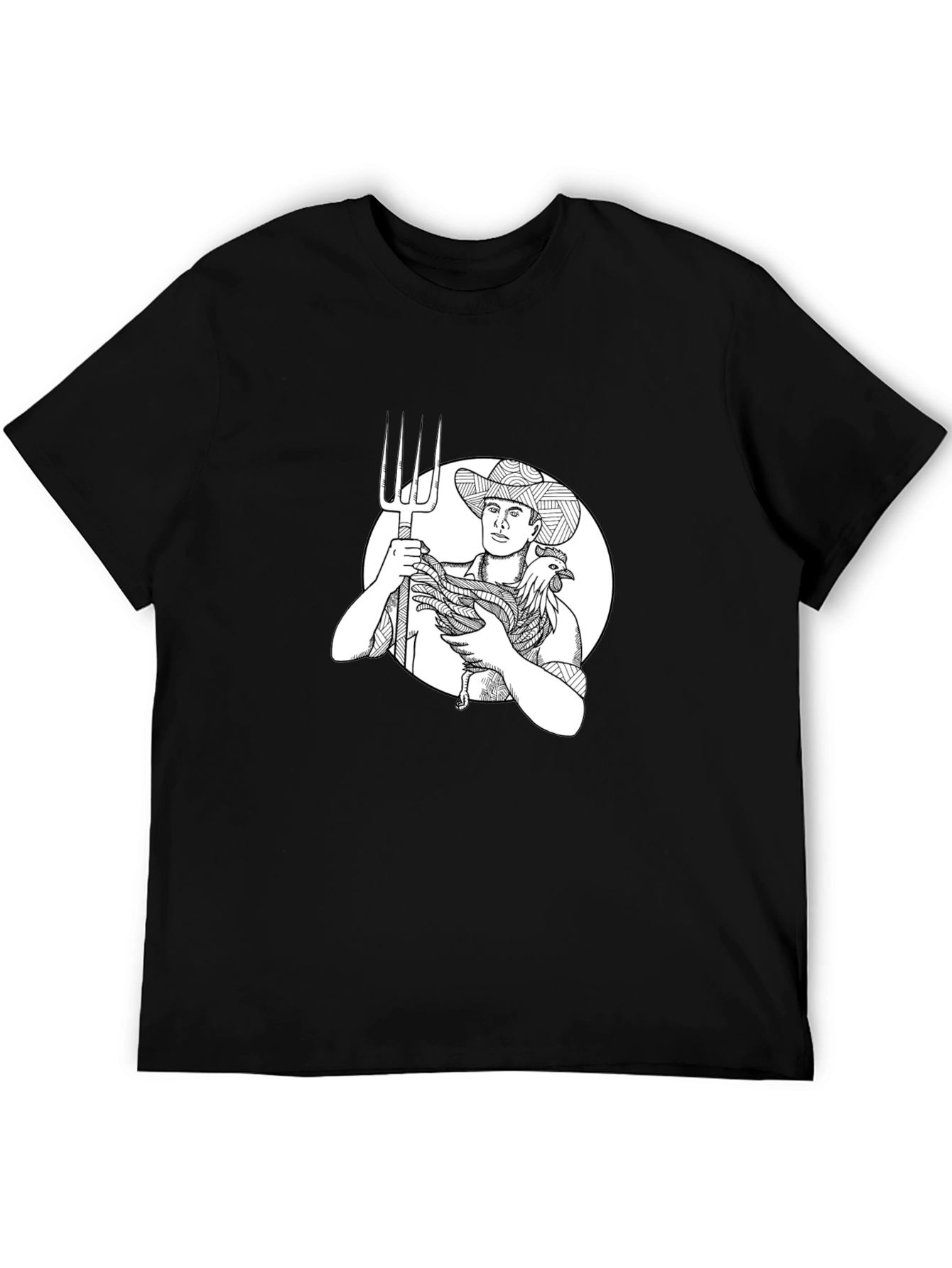 Farmer Graphic Tee - Black Cotton T-Shirt