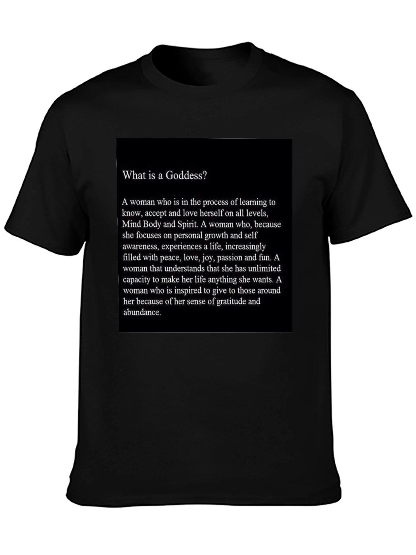 Goddess Definition Black T-Shirt - Empowerment