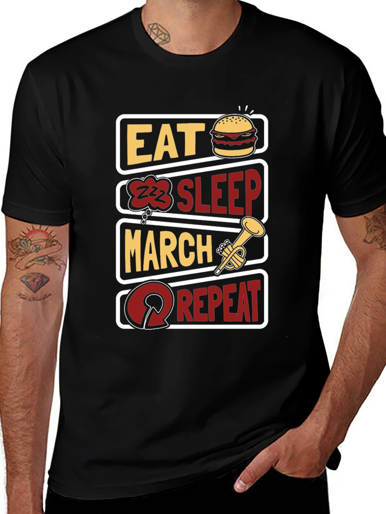 Eat Sleep March Repeat T-Shirt - Band Life