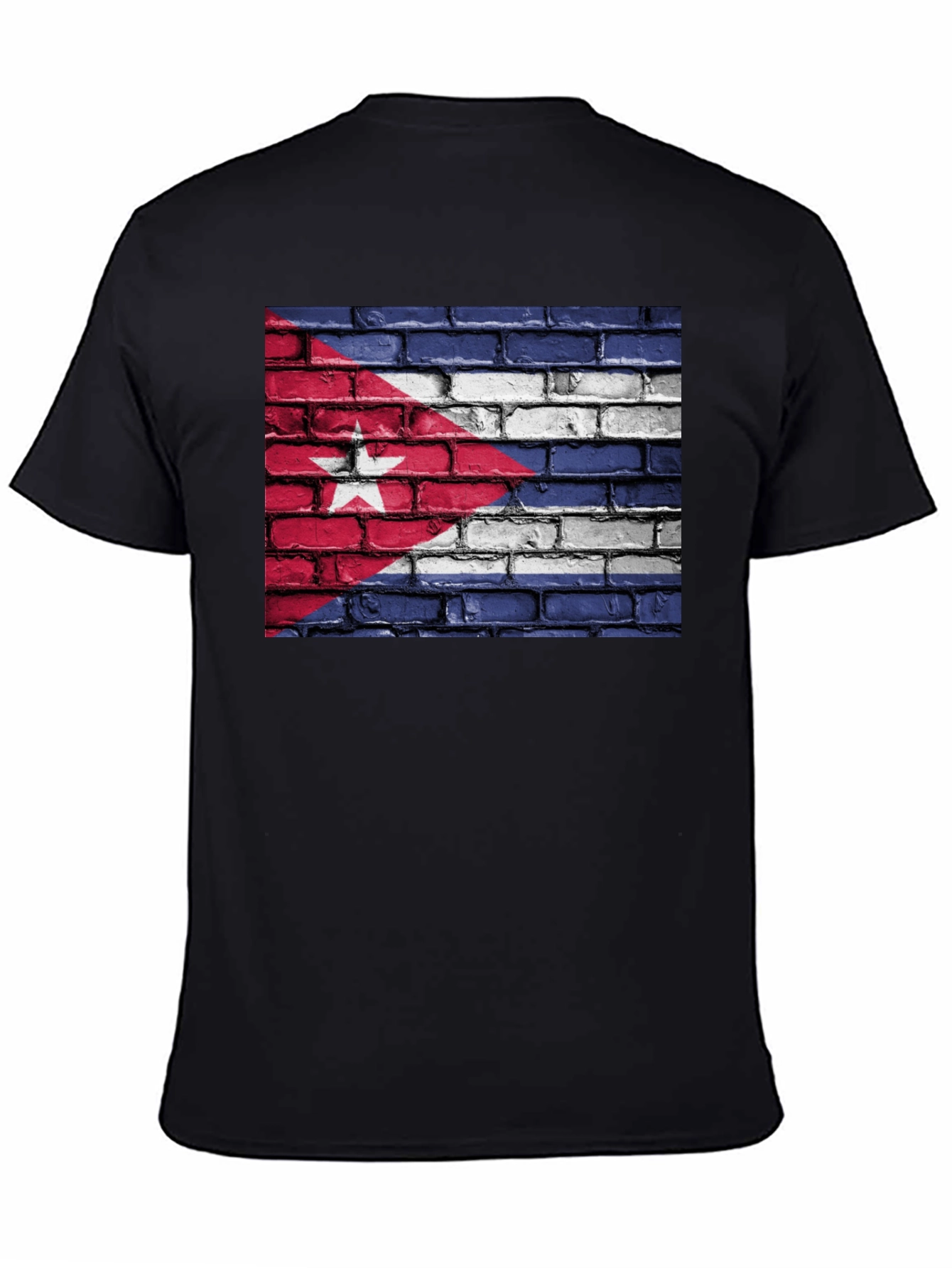 Cuba Flag Brick Wall Graphic T-Shirt