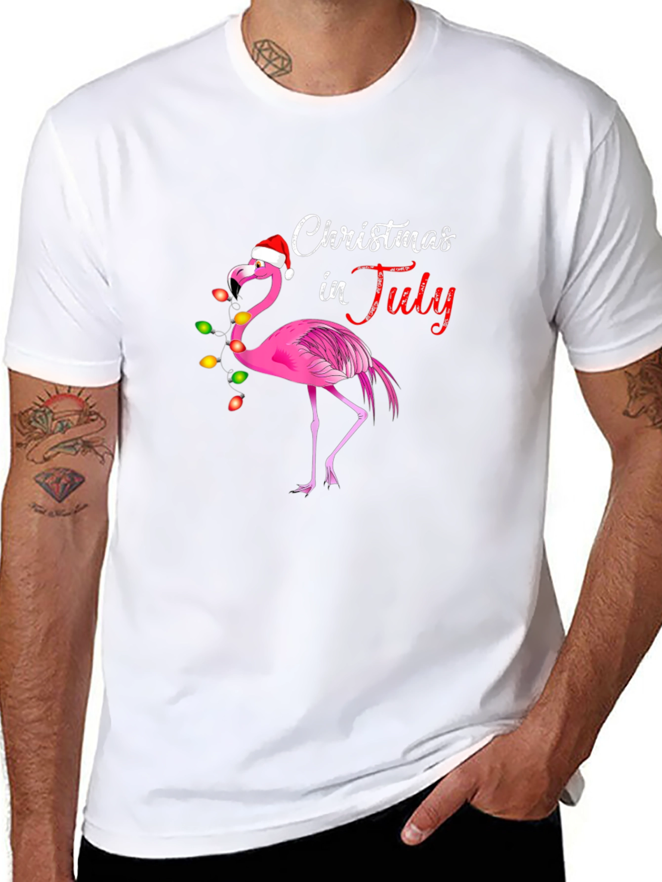 Christmas in July Flamingo Tee