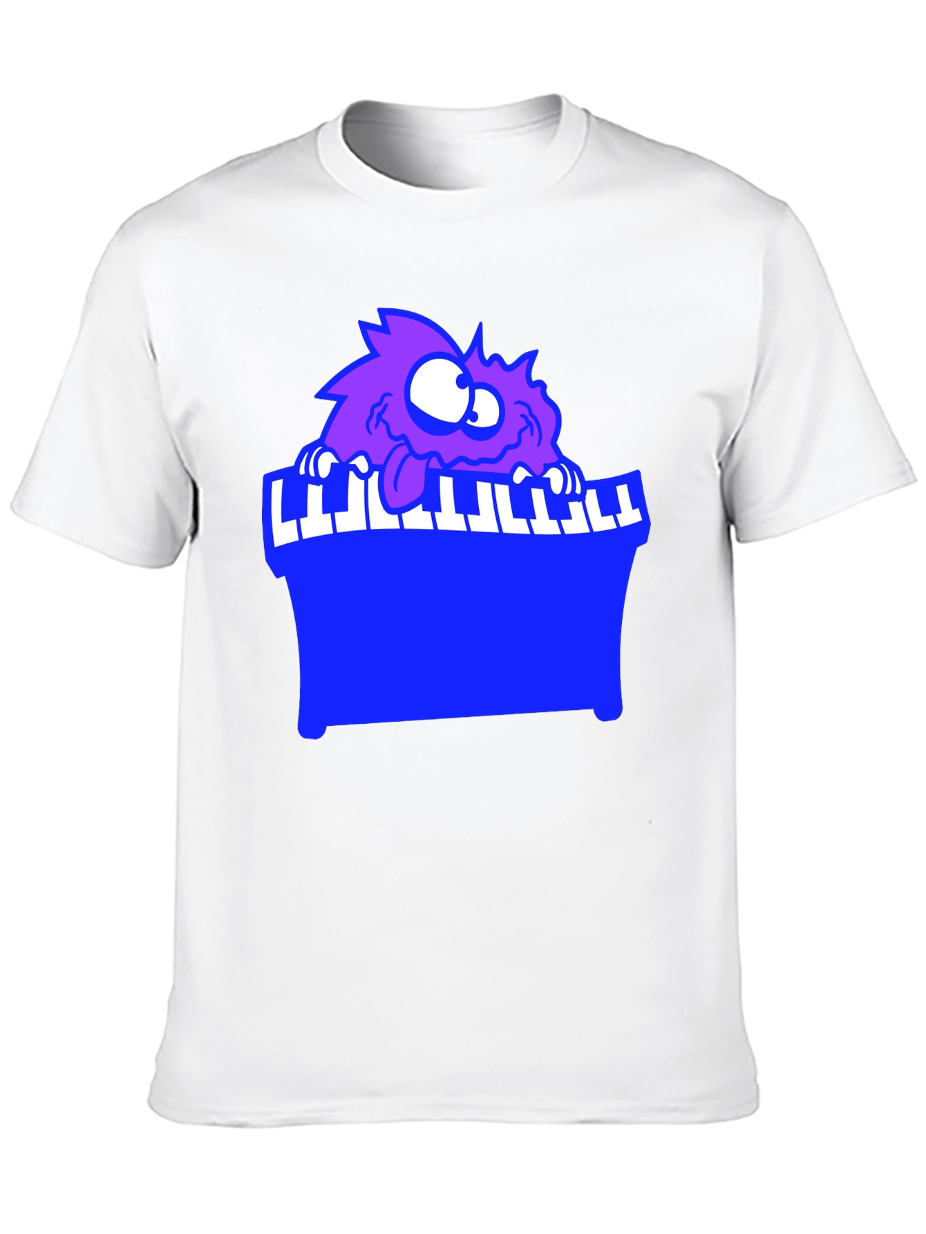Monster Playing Piano Black T-Shirt