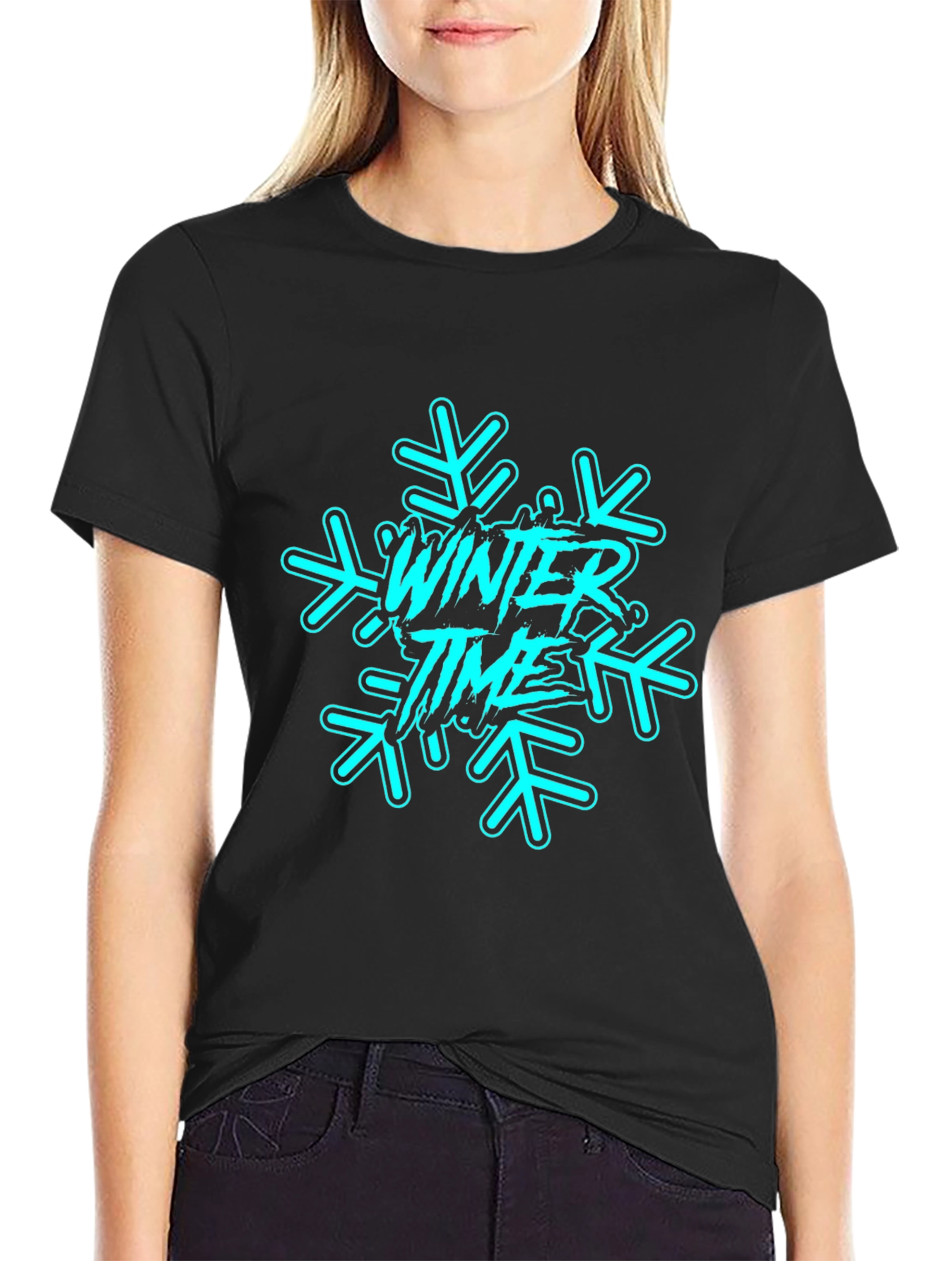 Winter Time Graphic Tee - Black