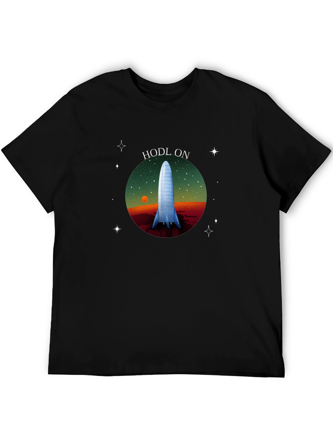 HODL ON Rocket T-Shirt - Space Exploration