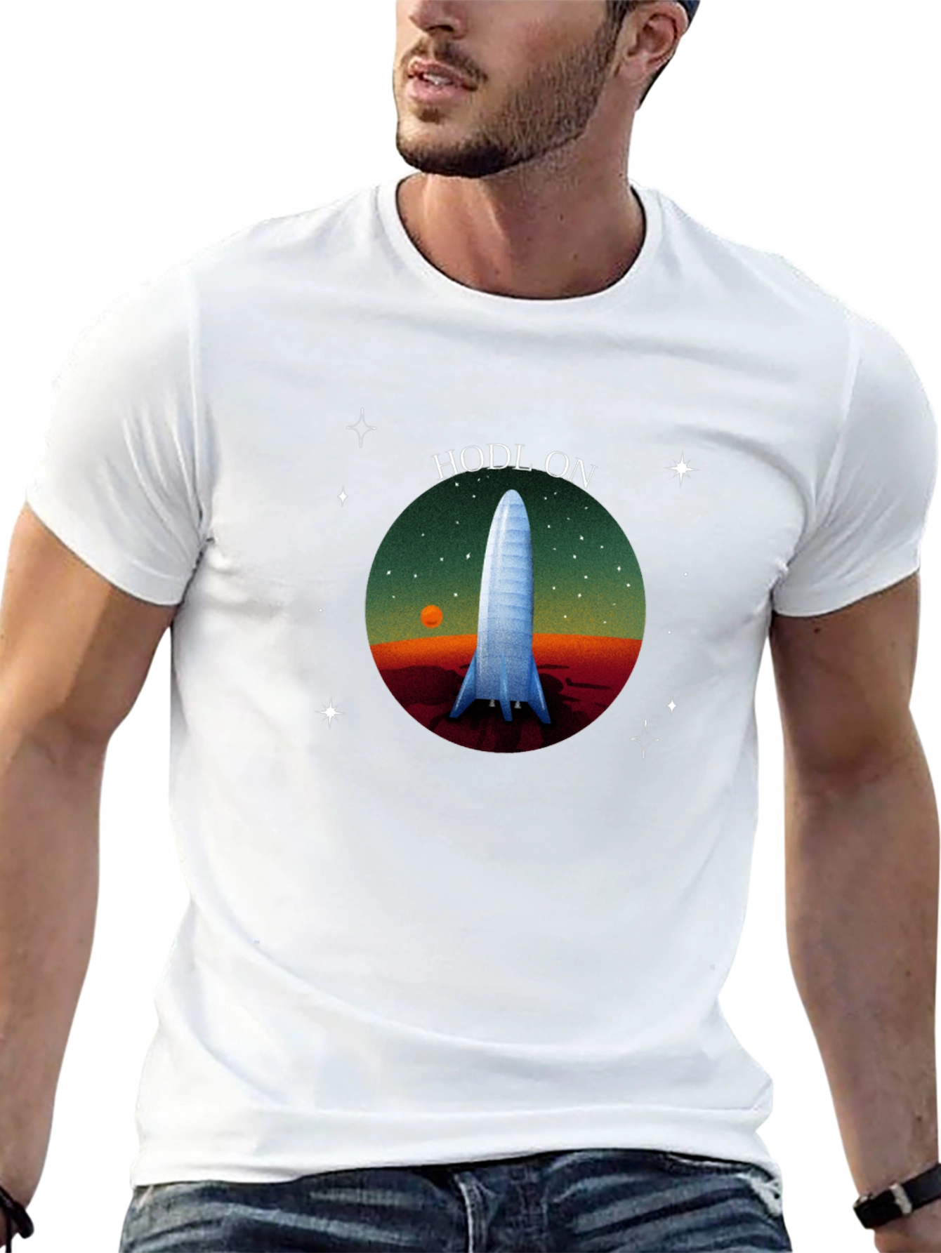 HODL ON Rocket T-Shirt - Space Exploration