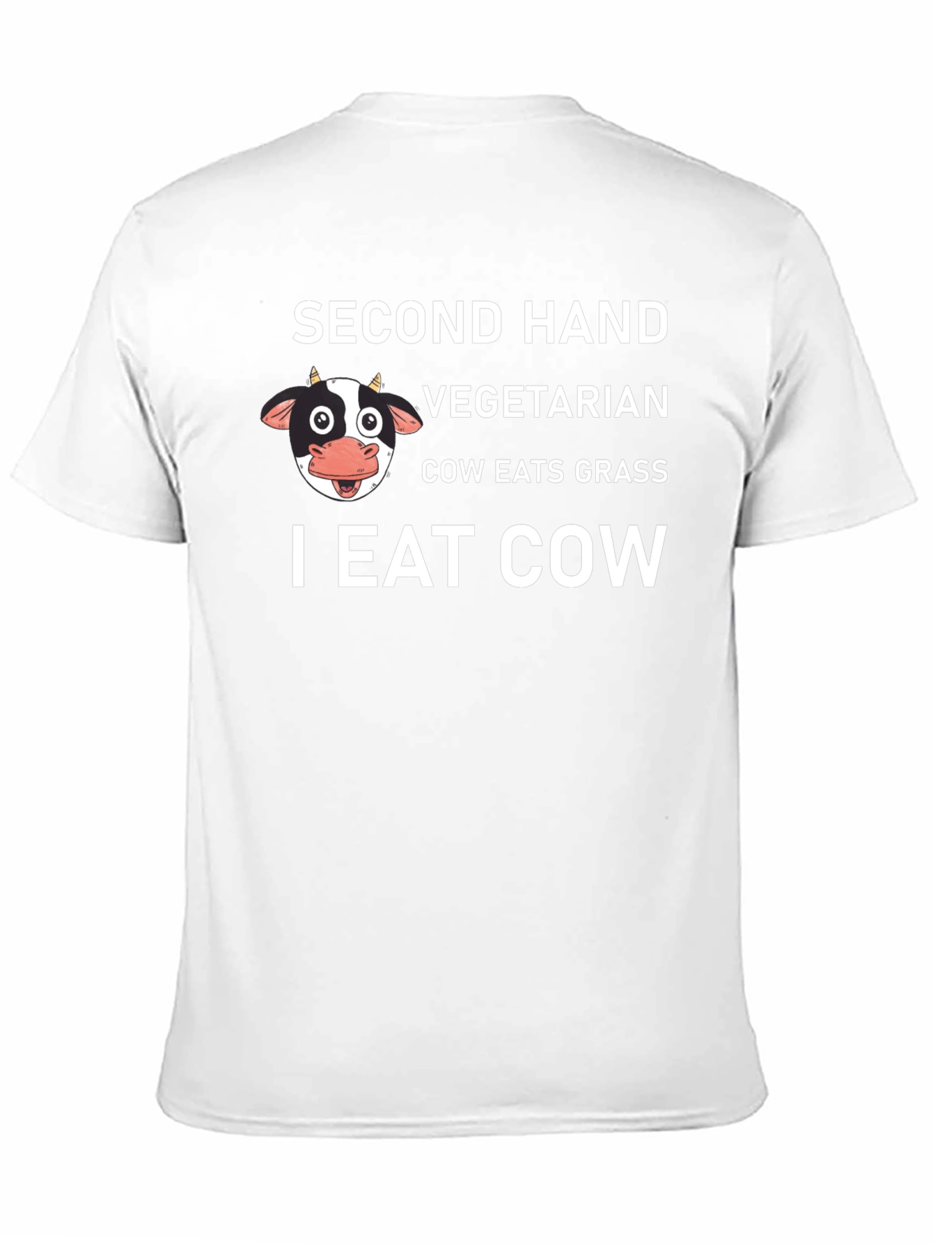 Second Hand Vegetarian I Eat Cow Black T-Shirt