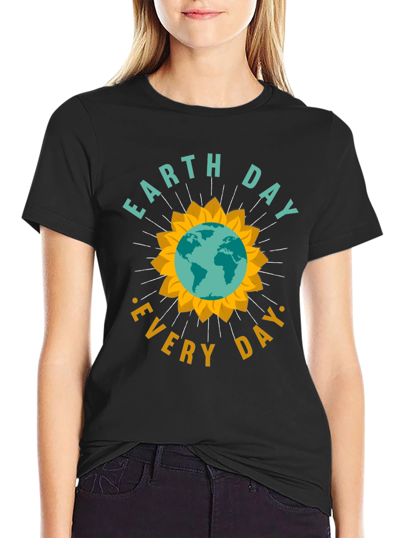 Earth Day Every Day Graphic Tee - Black