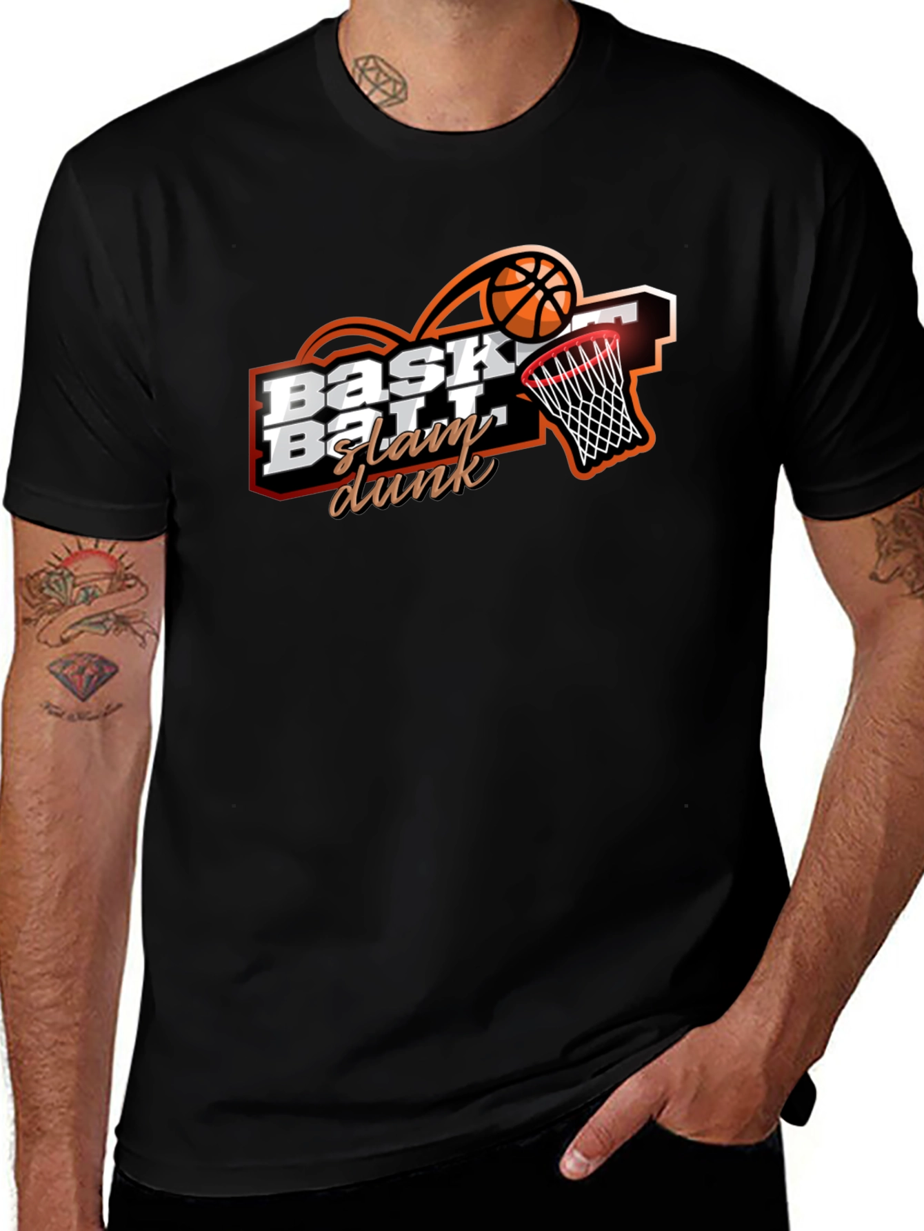 Basketball Slam Dunk Graphic Tee