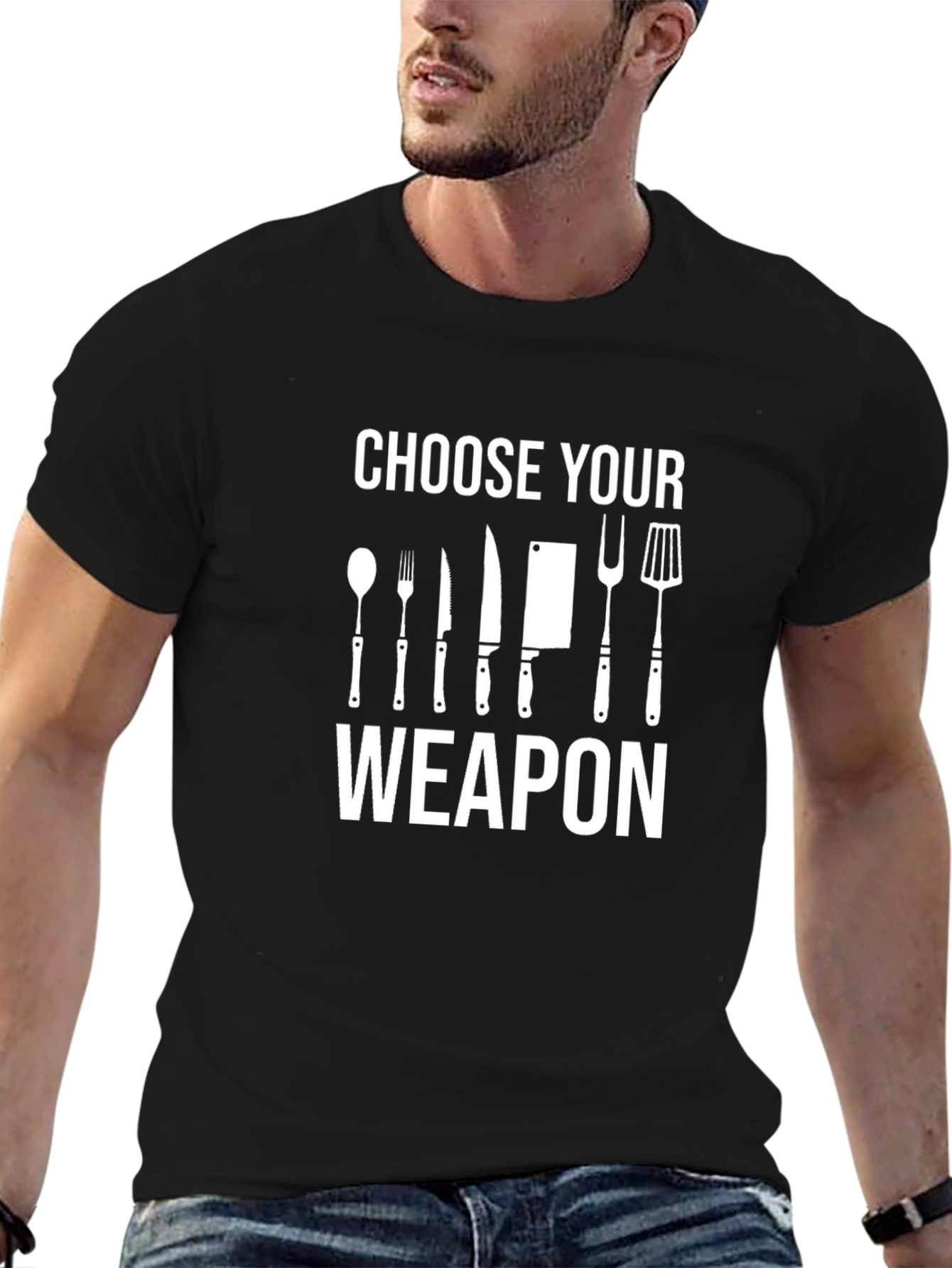 Choose Your Weapon T-Shirt - Culinary Design