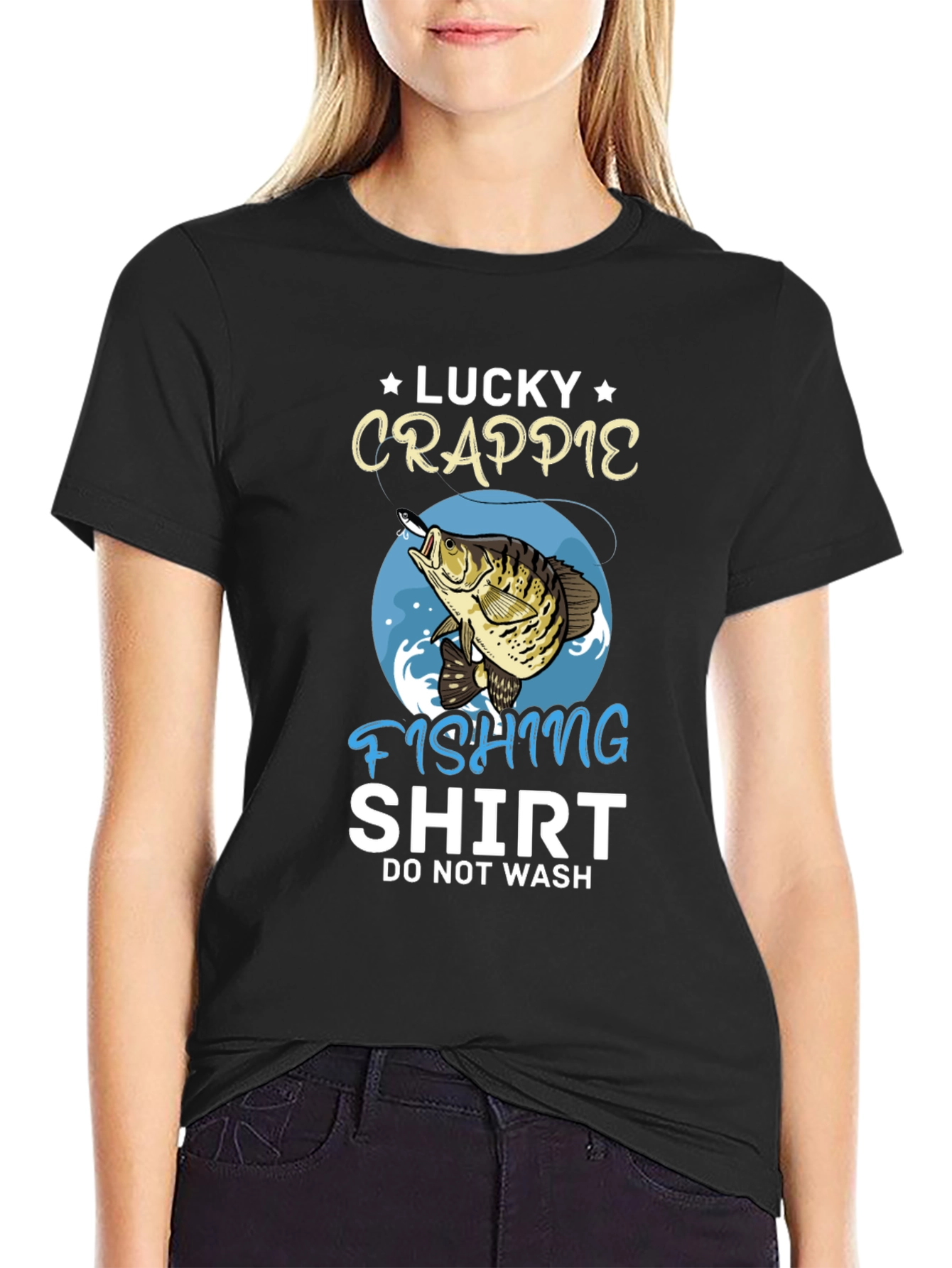 Lucky Crappie Fishing Shirt - Novelty Graphic Tee