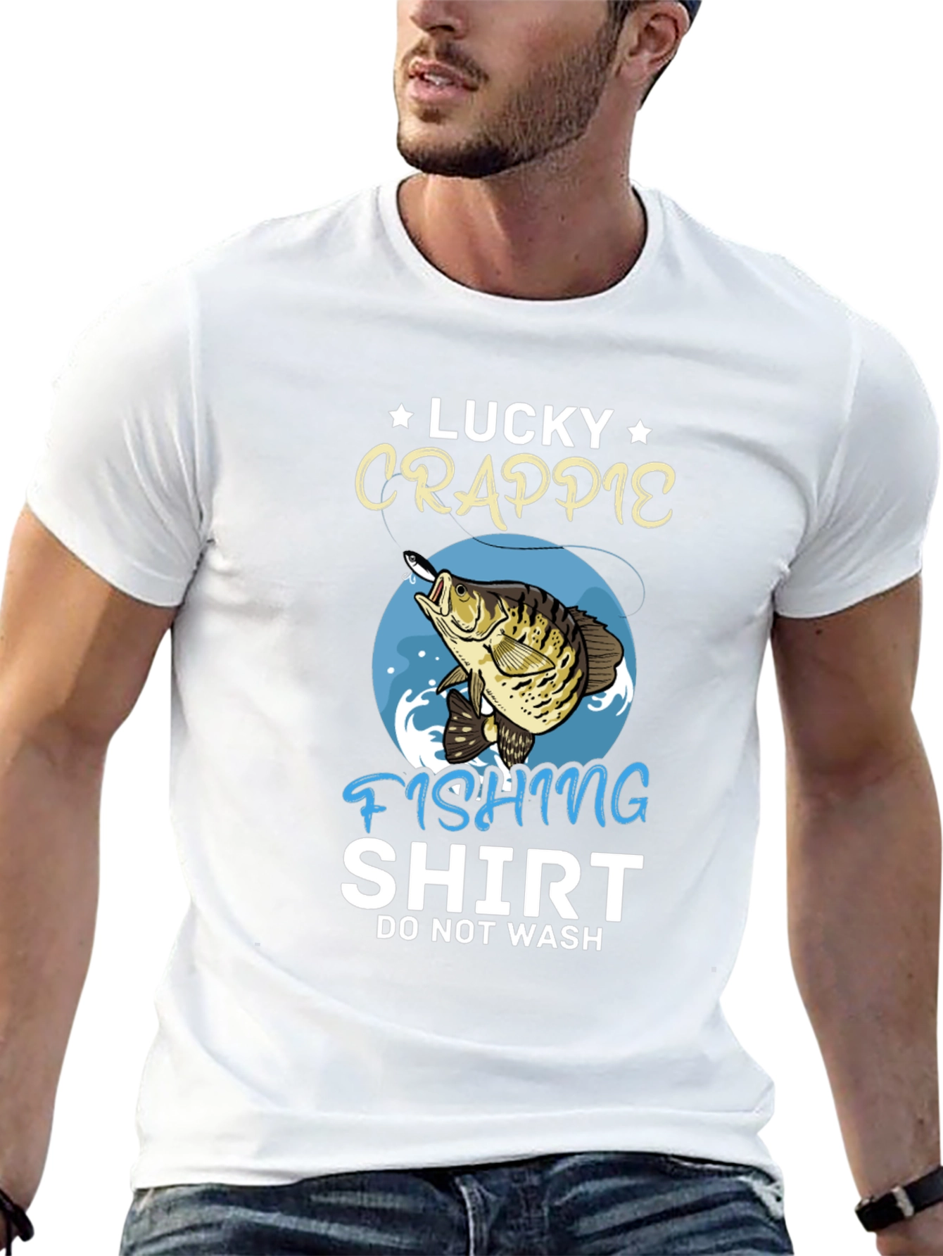Lucky Crappie Fishing Shirt - Novelty Graphic Tee