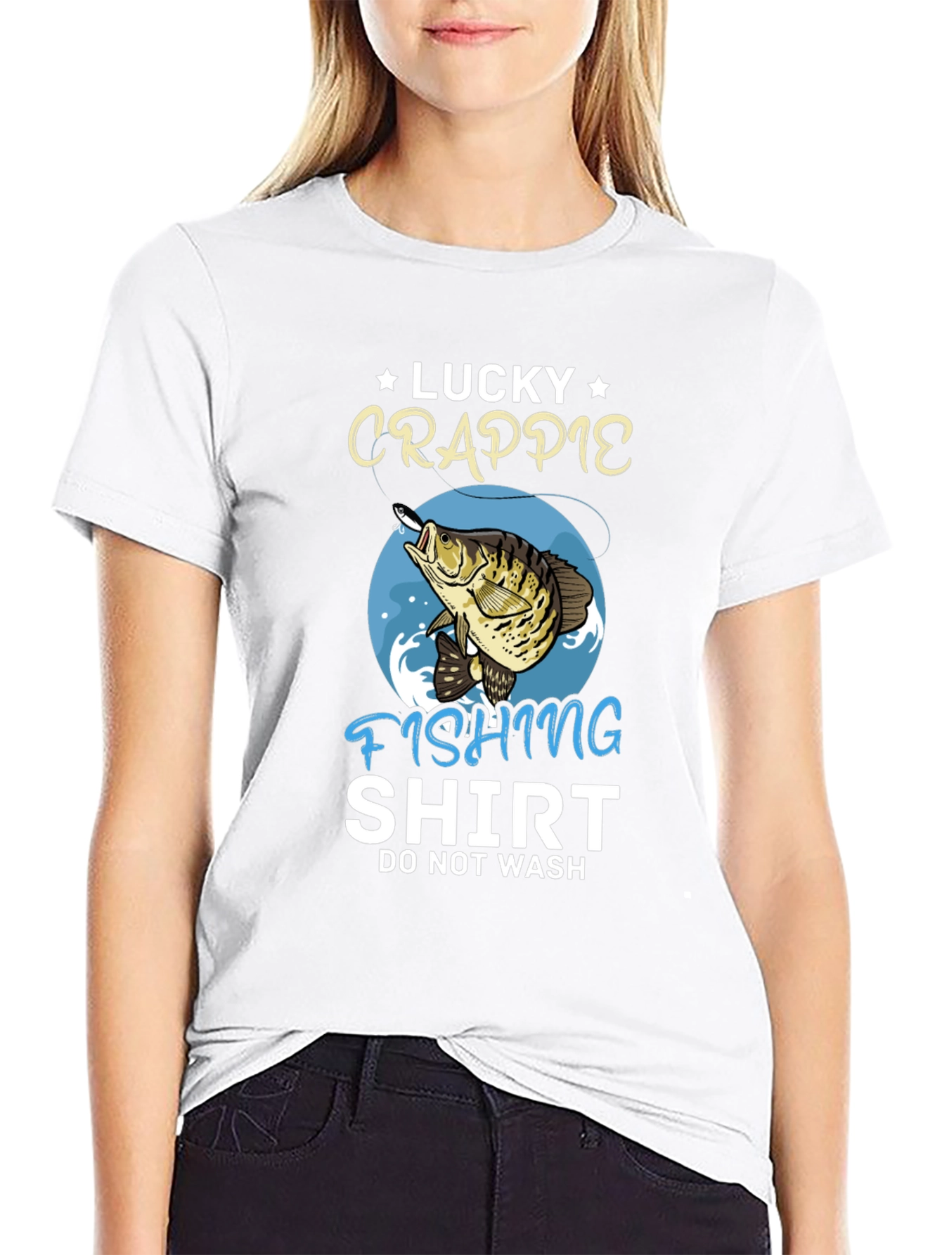 Lucky Crappie Fishing Shirt - Novelty Graphic Tee