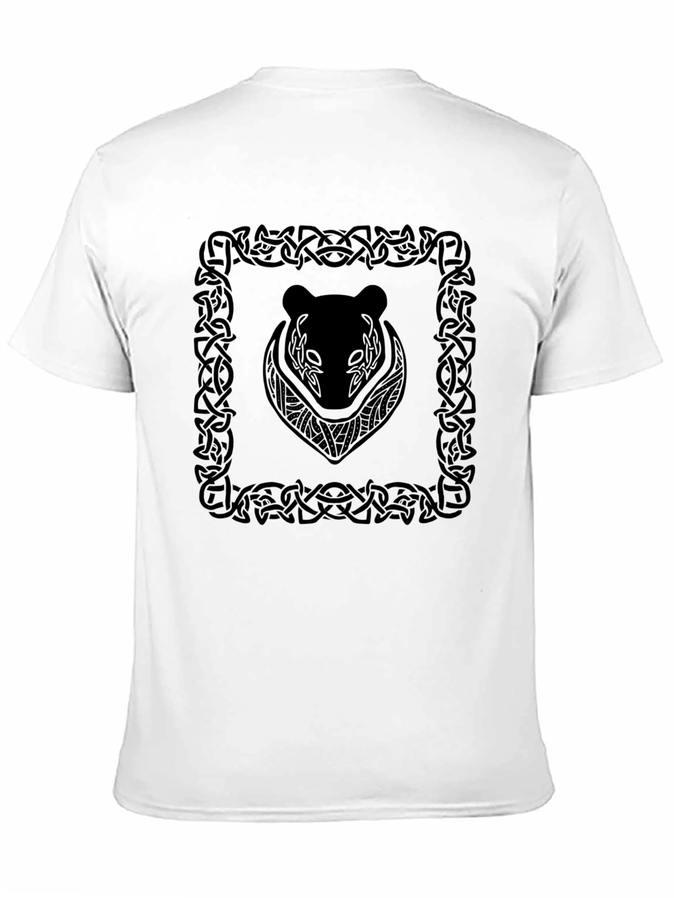 Celtic Bear Graphic Tee - Black Cotton T-Shirt