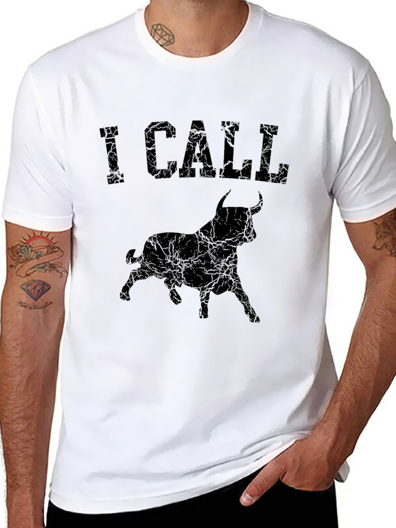I Call Bull Graphic Tee - Distressed Style