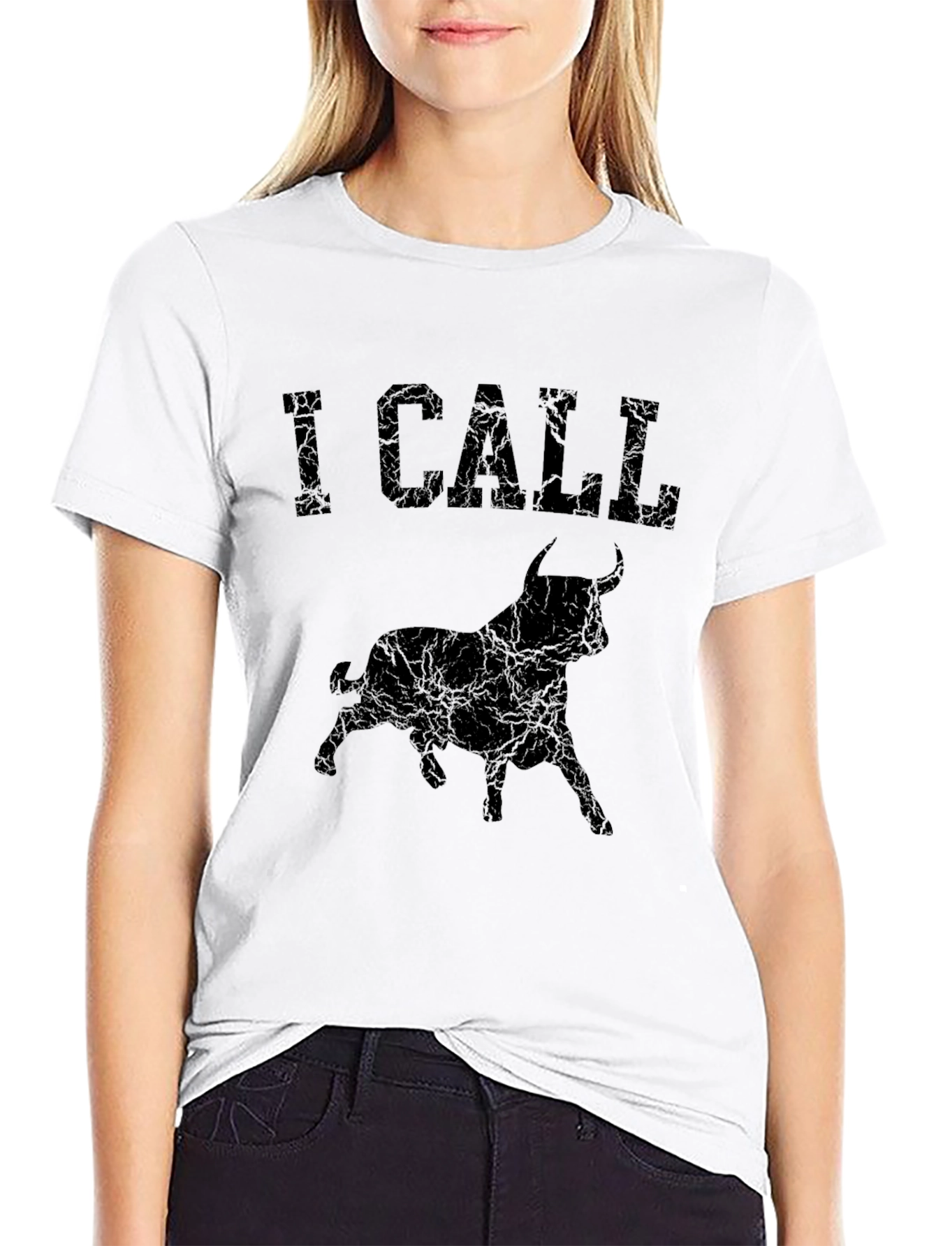 I Call Bull Graphic Tee - Distressed Style