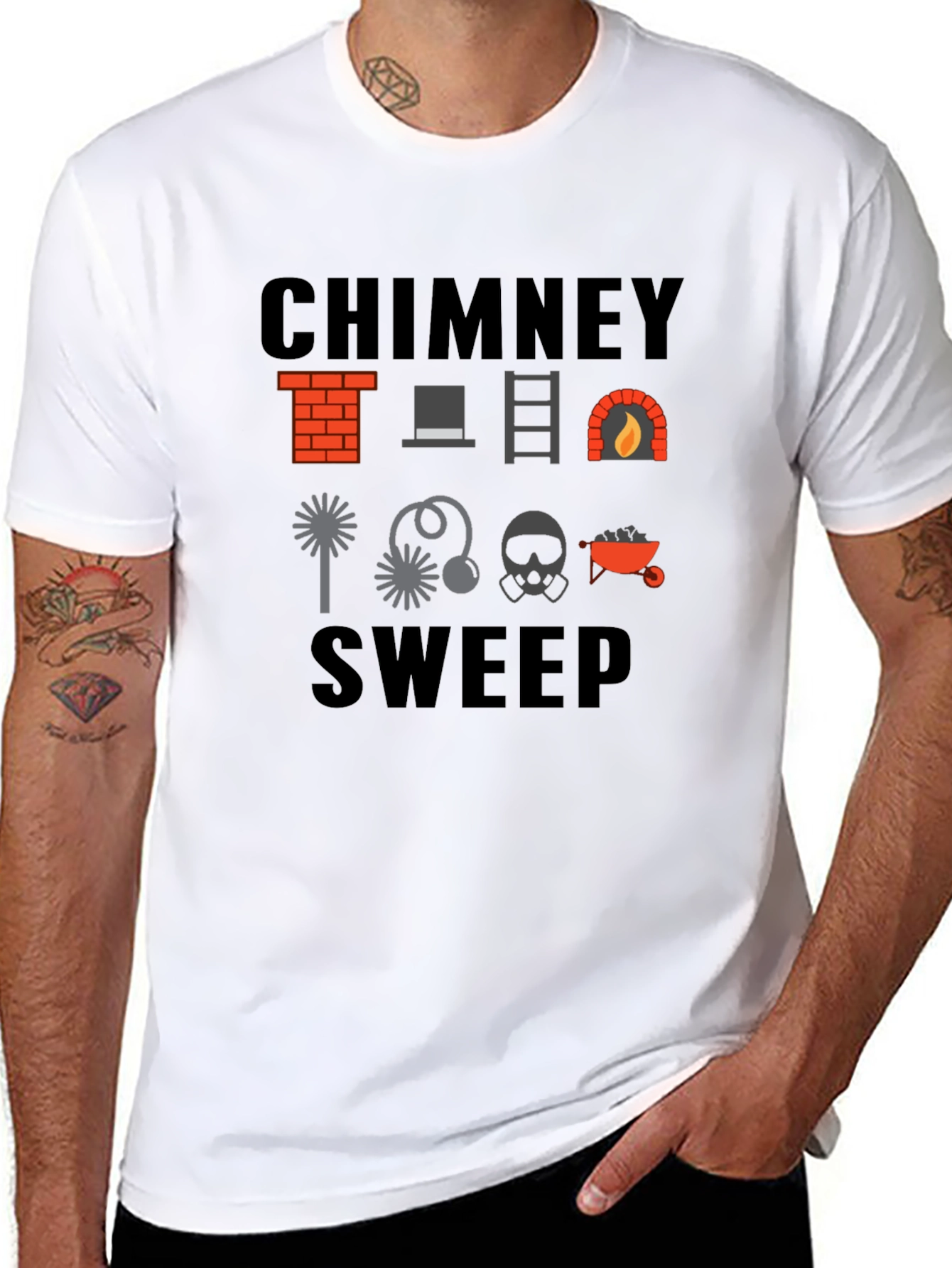 Chimney Sweep Graphic T-Shirt - Black