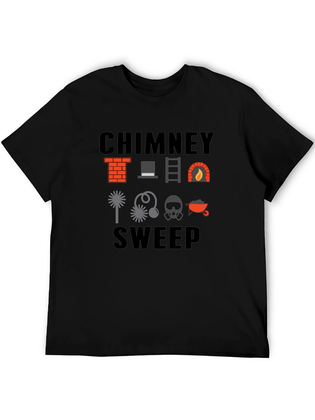 Chimney Sweep Graphic T-Shirt - Black