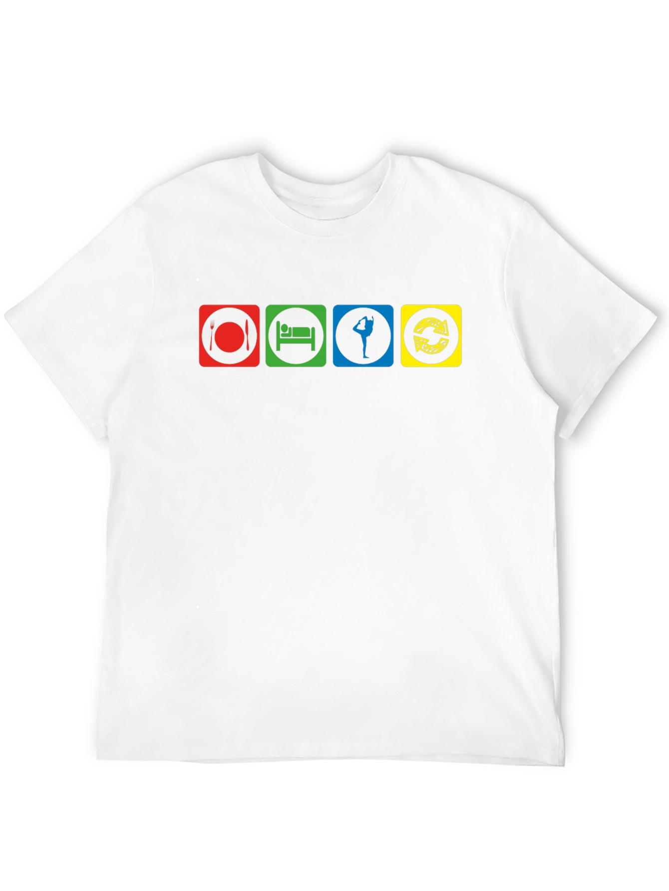 Eat Sleep Gymnastics Repeat Black Graphic T-Shirt
