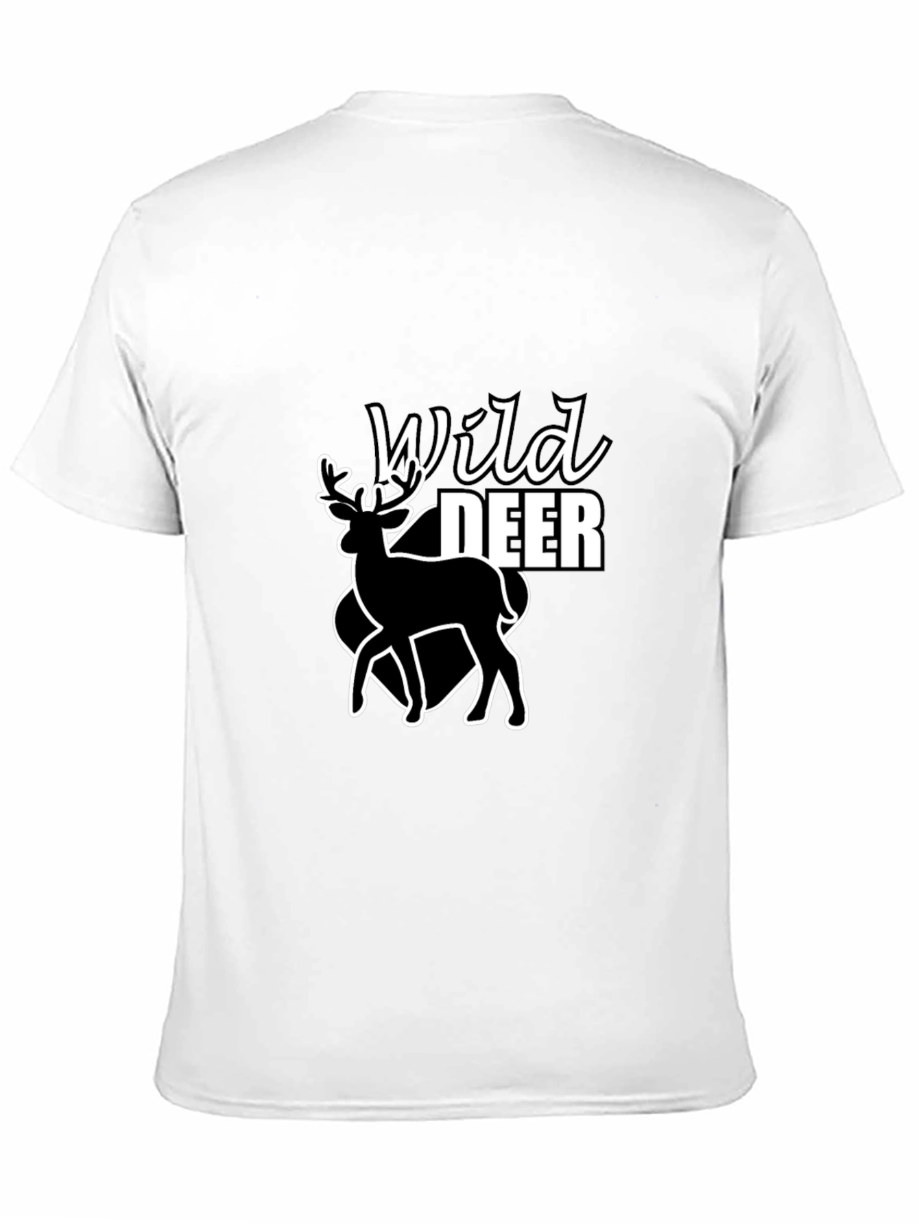 Wild Deer Graphic Tee - Black Cotton T-Shirt