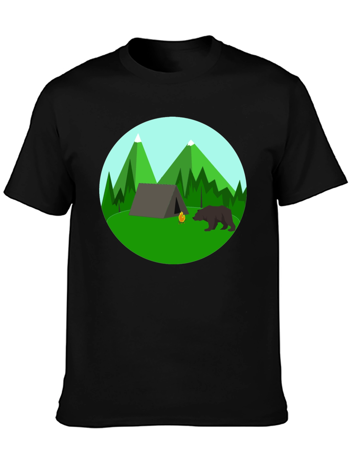 Camping Adventure Black T-Shirt
