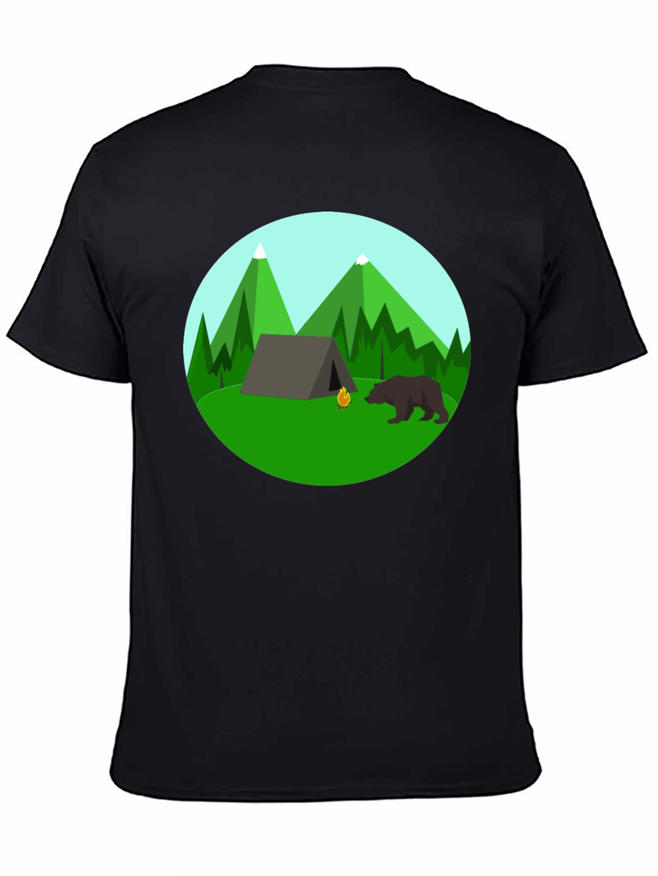 Camping Adventure Black T-Shirt