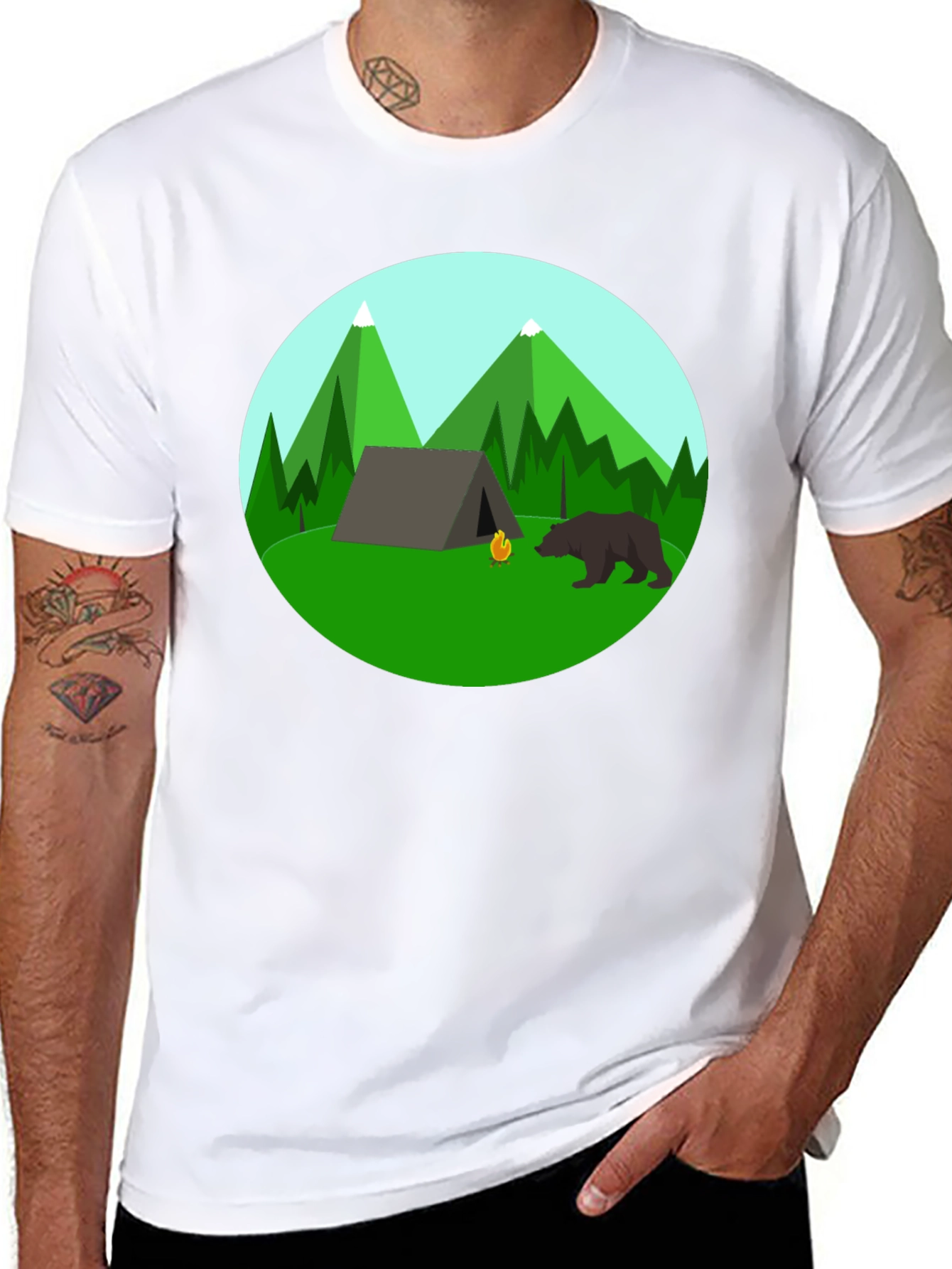 Camping Adventure Black T-Shirt