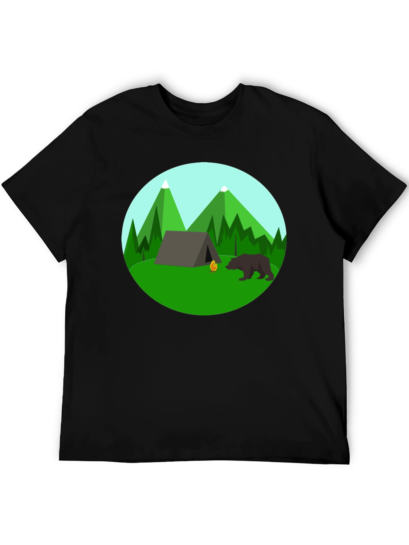 Camping Adventure Black T-Shirt