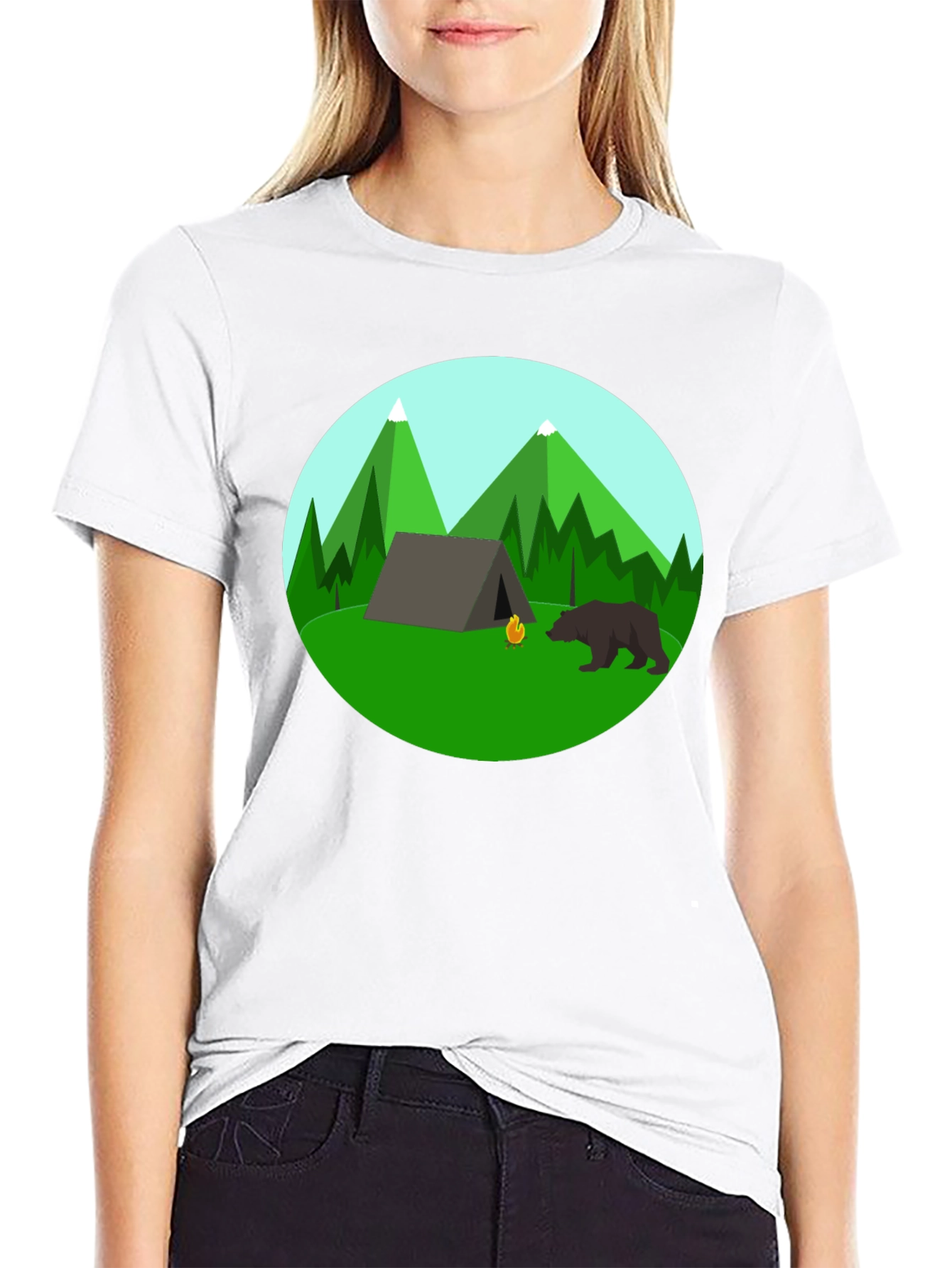Camping Adventure Black T-Shirt