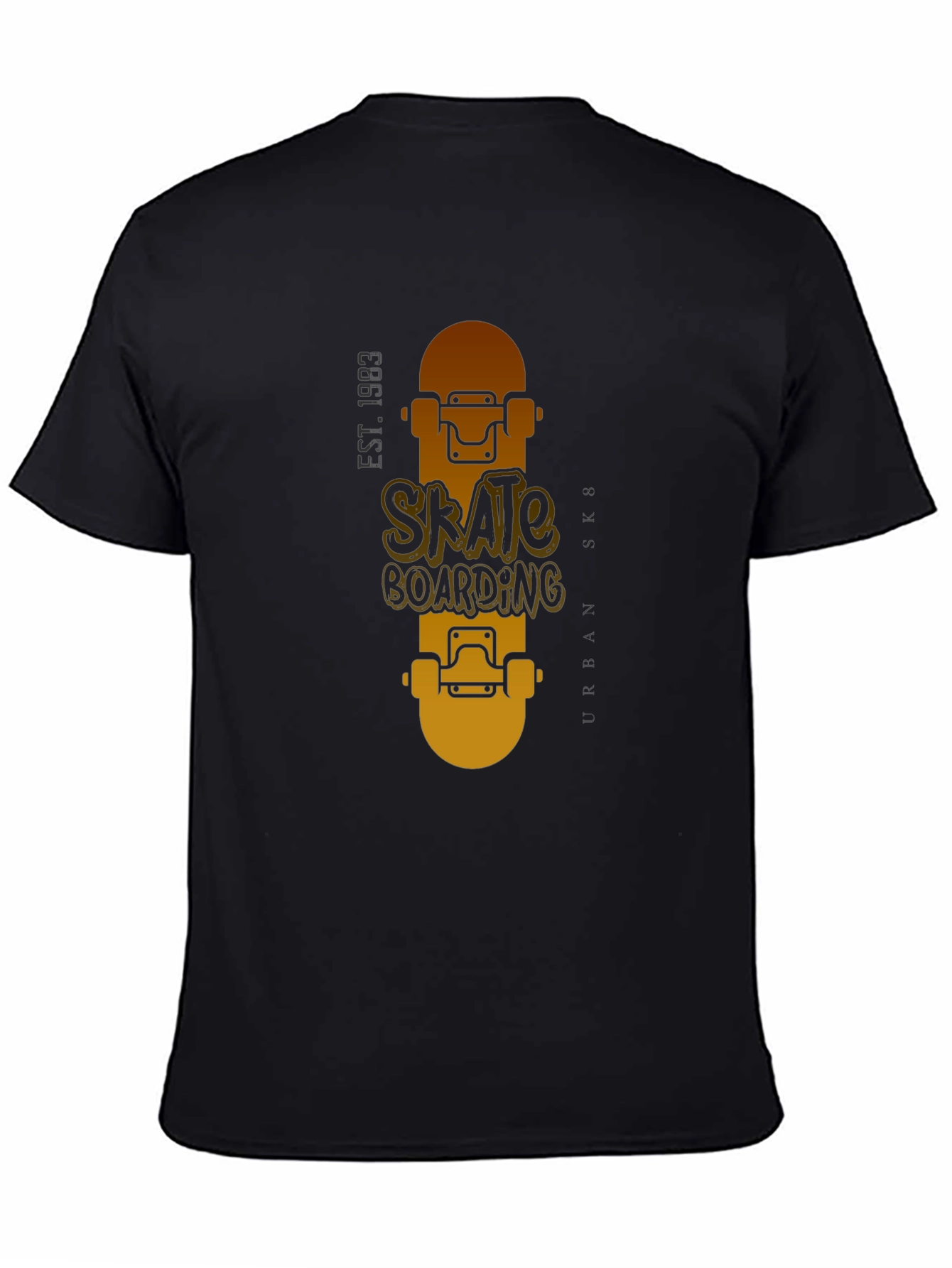 Skateboarding Graphic Tee - Black Urban Style