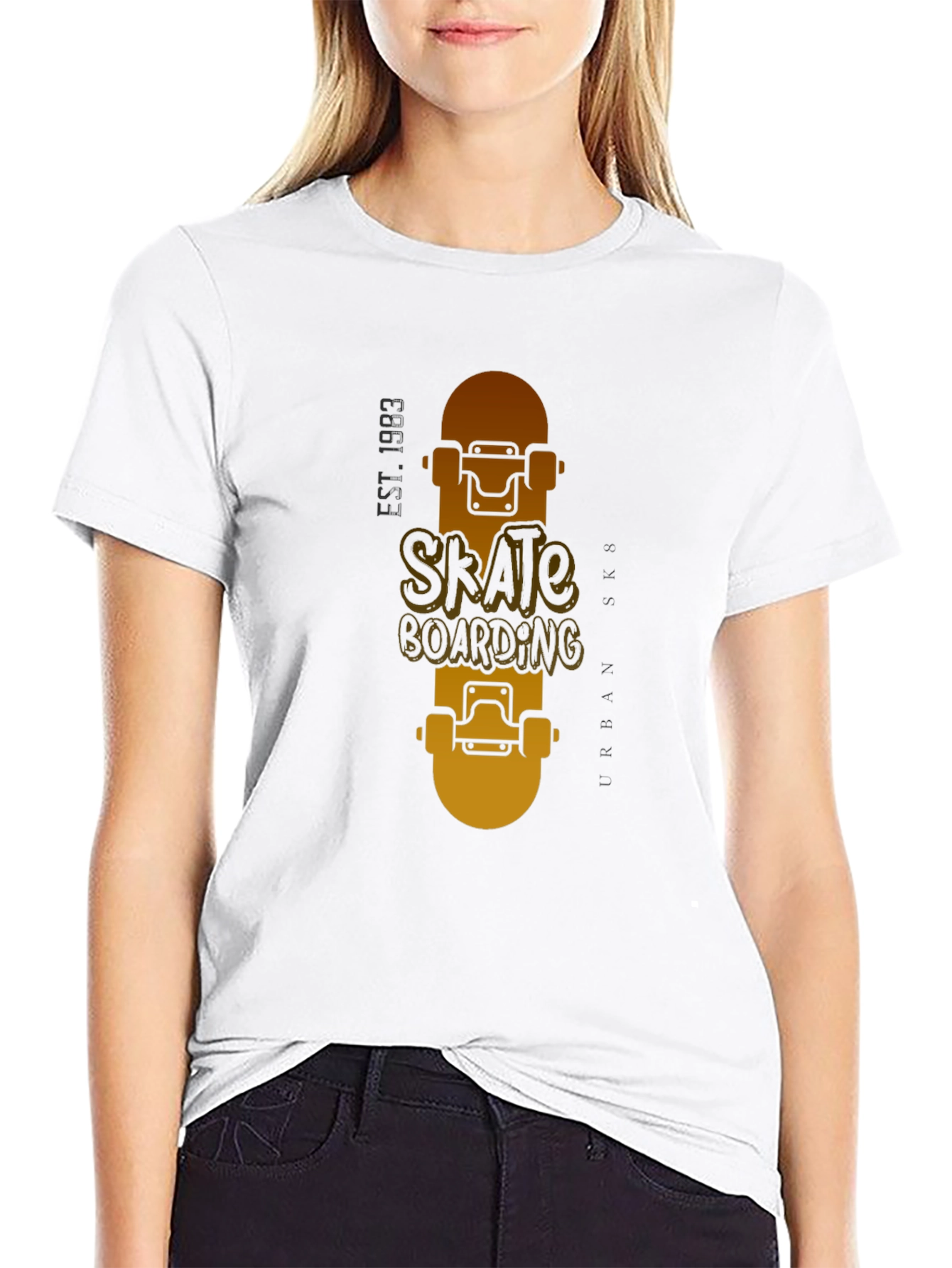 Skateboarding Graphic Tee - Black Urban Style