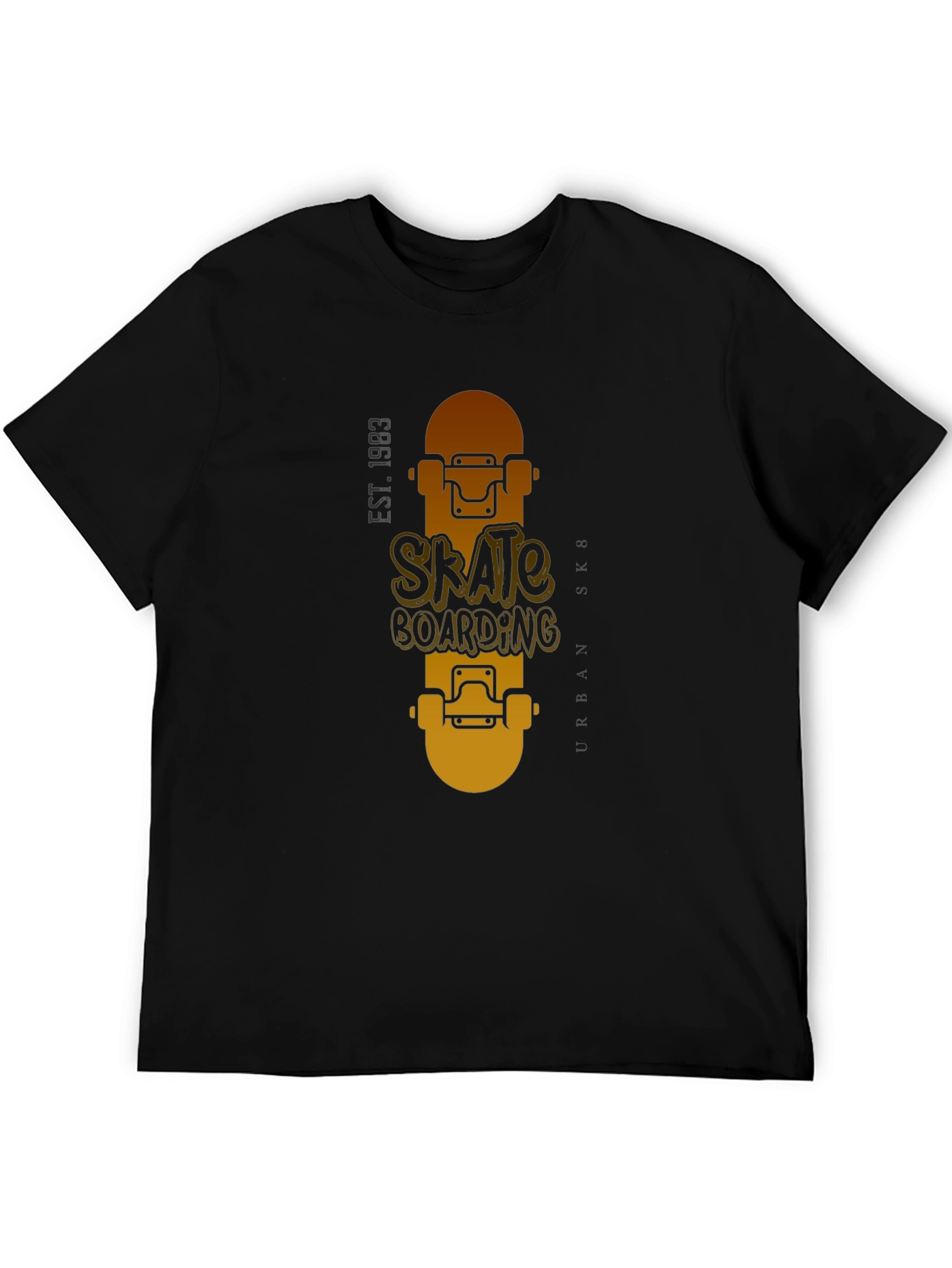 Skateboarding Graphic Tee - Black Urban Style