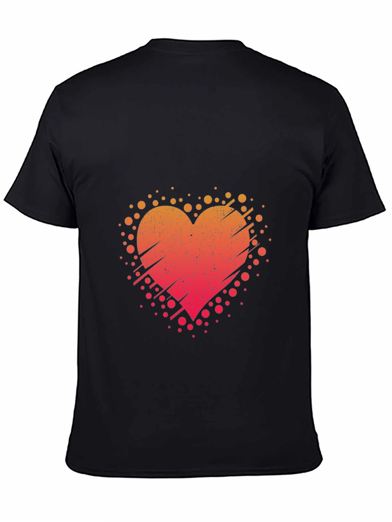 Heart Burst Black Tee - Artistic Graphic