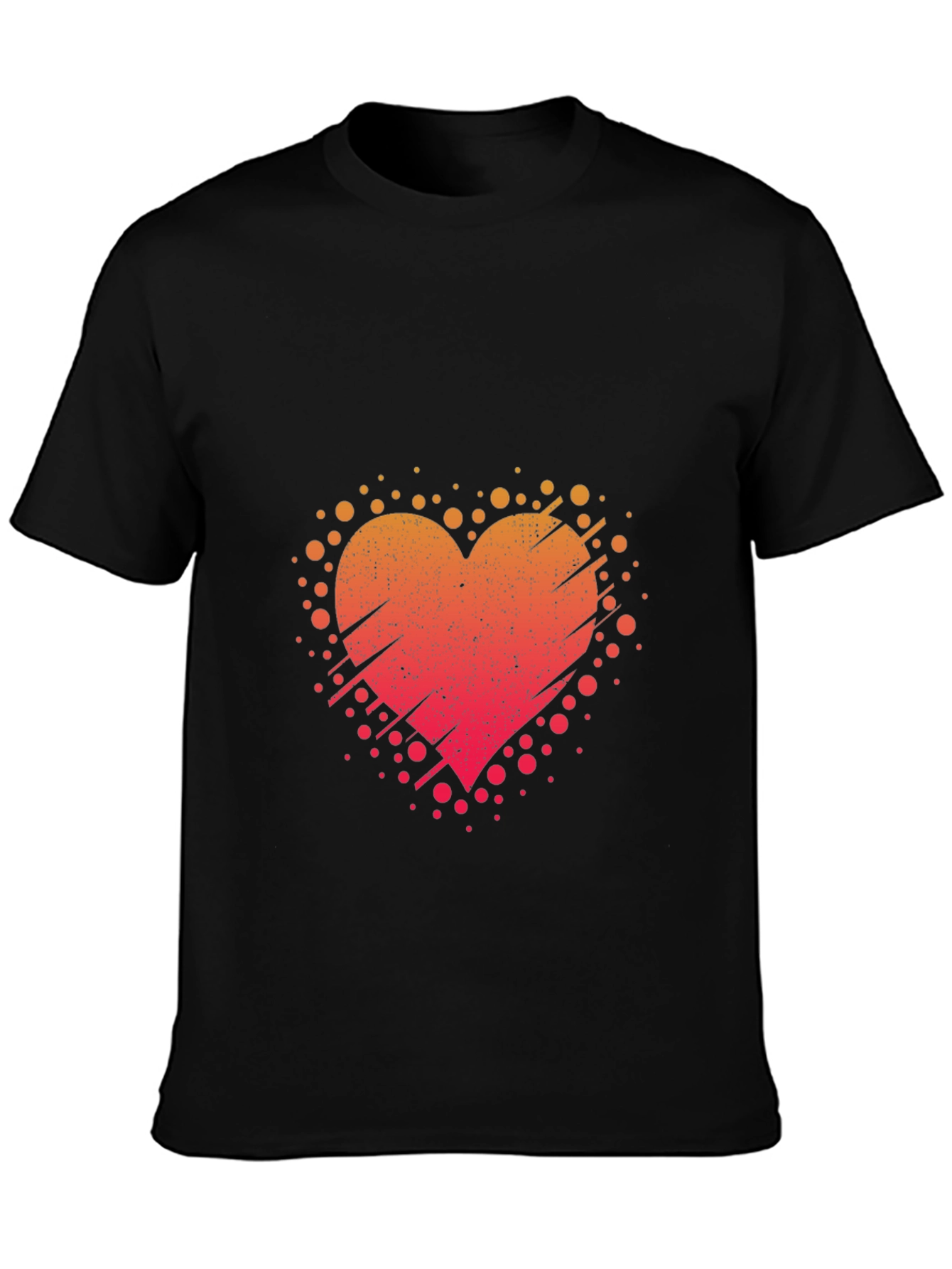 Heart Burst Black Tee - Artistic Graphic
