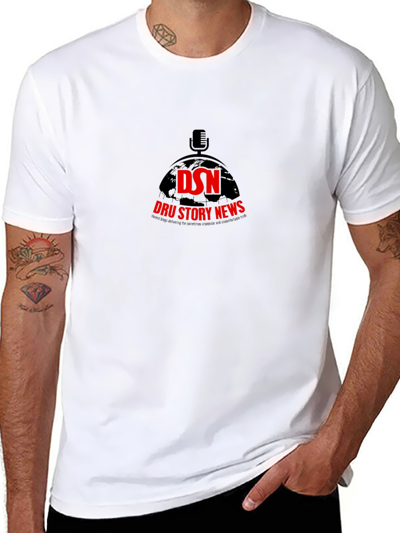 DSN Dru Story News Black T-Shirt