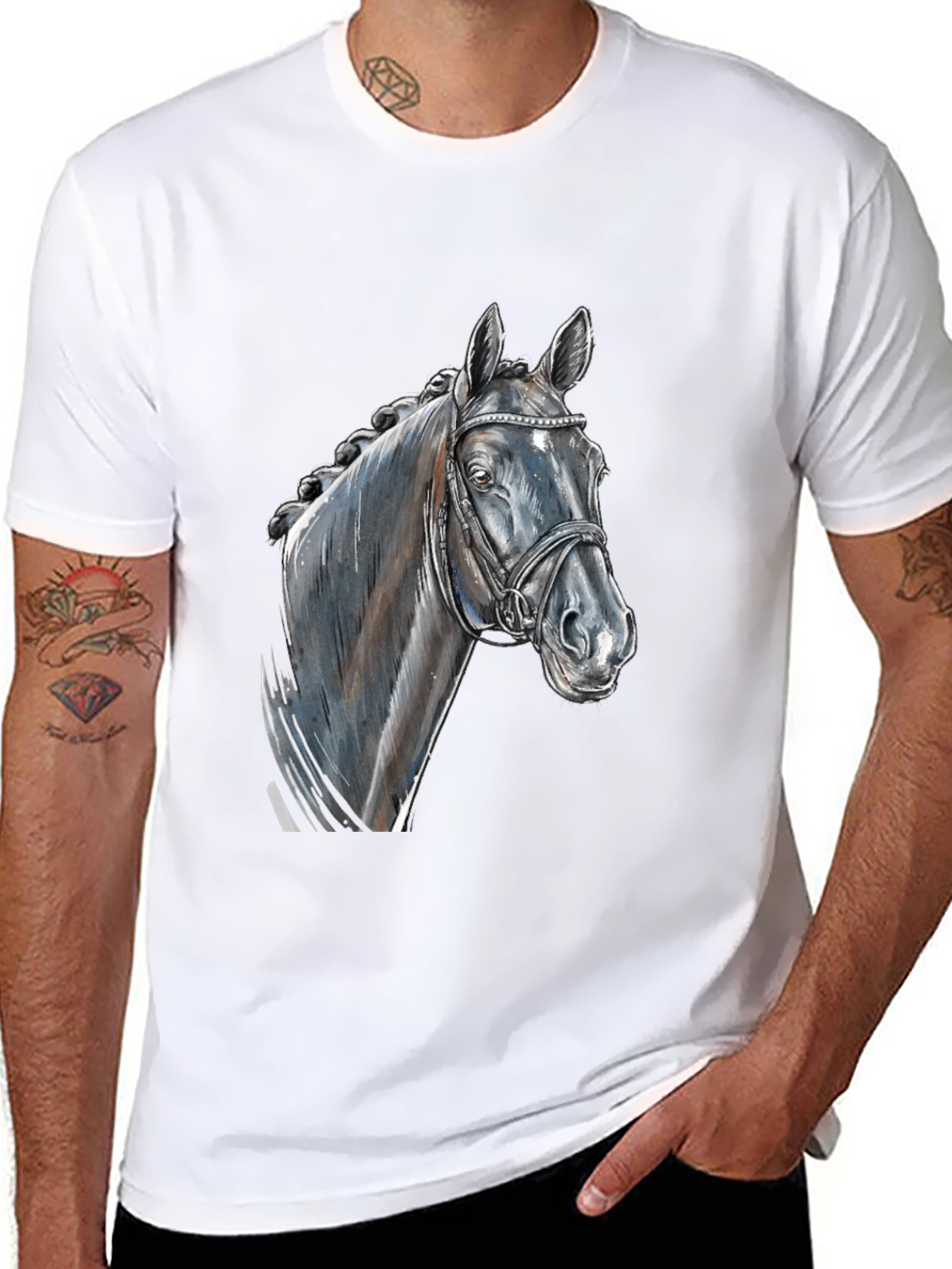 Horse Head Graphic Tee - Equestrian Style