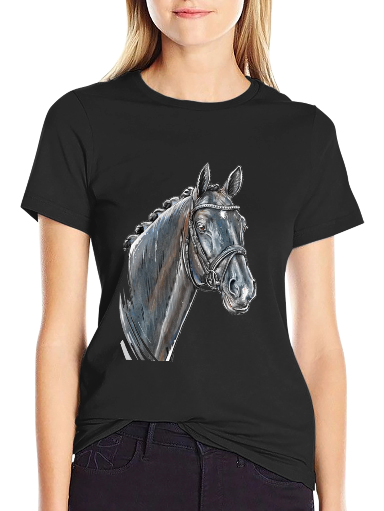 Horse Head Graphic Tee - Equestrian Style