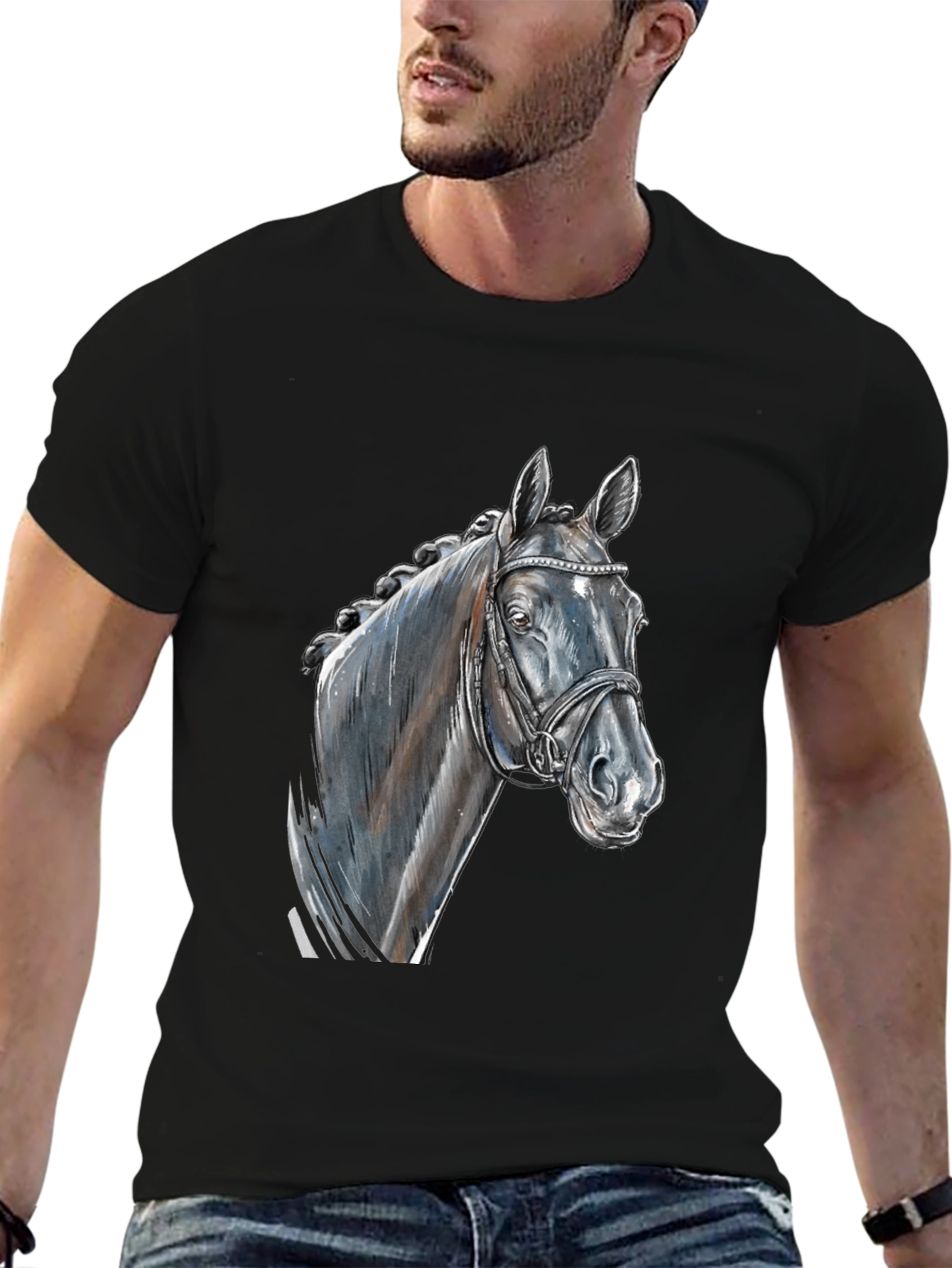 Horse Head Graphic Tee - Equestrian Style