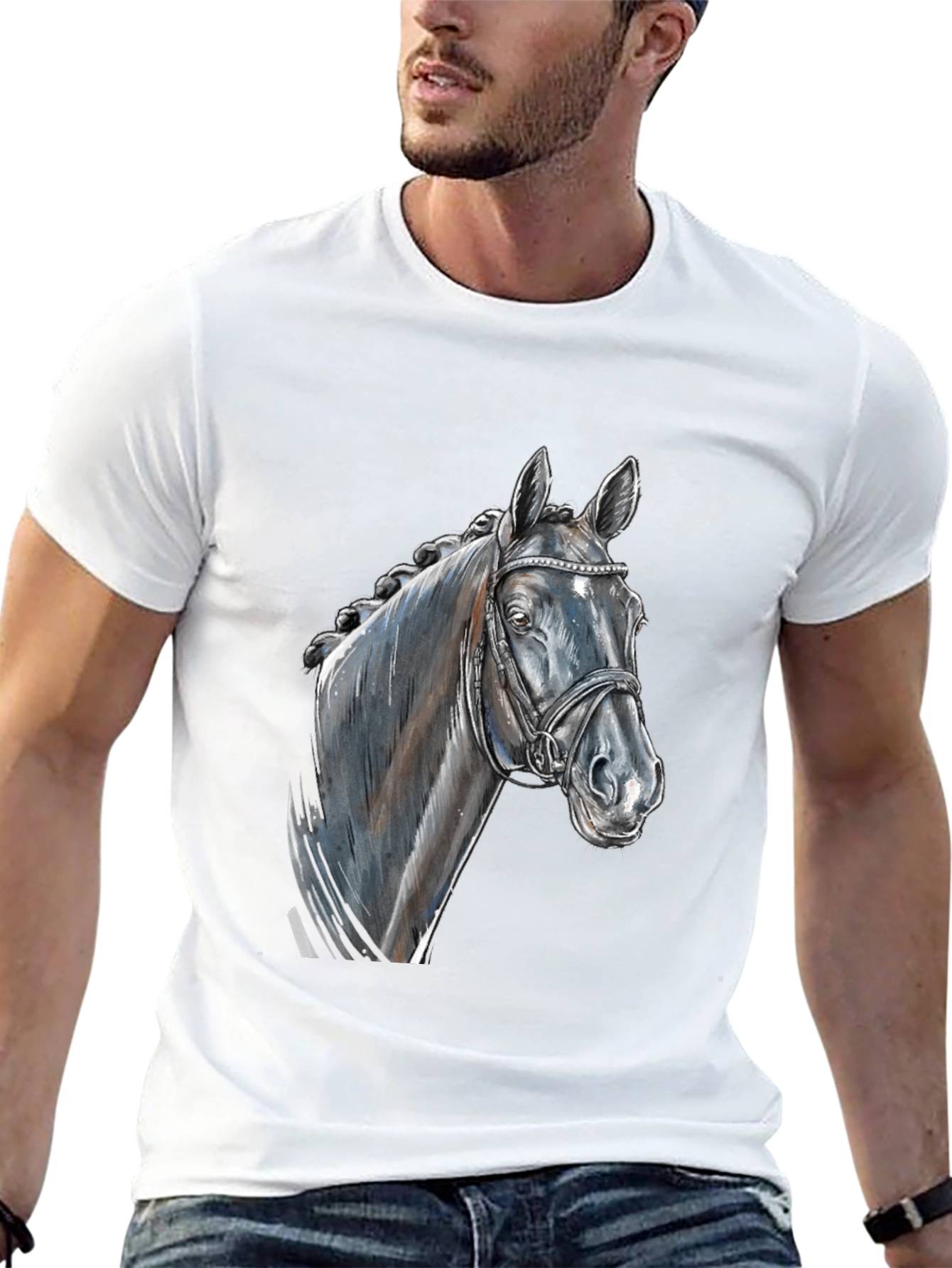 Horse Head Graphic Tee - Equestrian Style