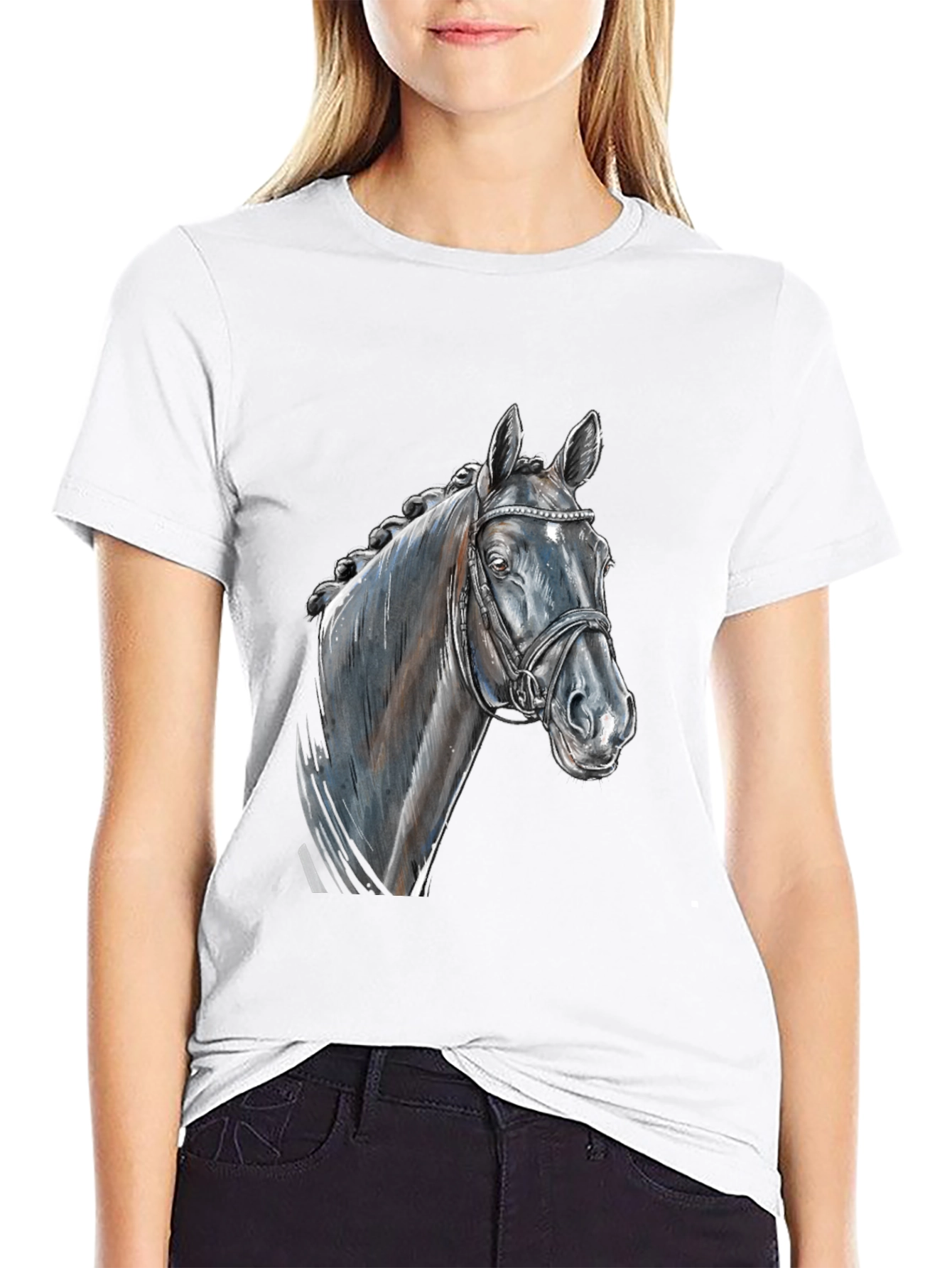 Horse Head Graphic Tee - Equestrian Style