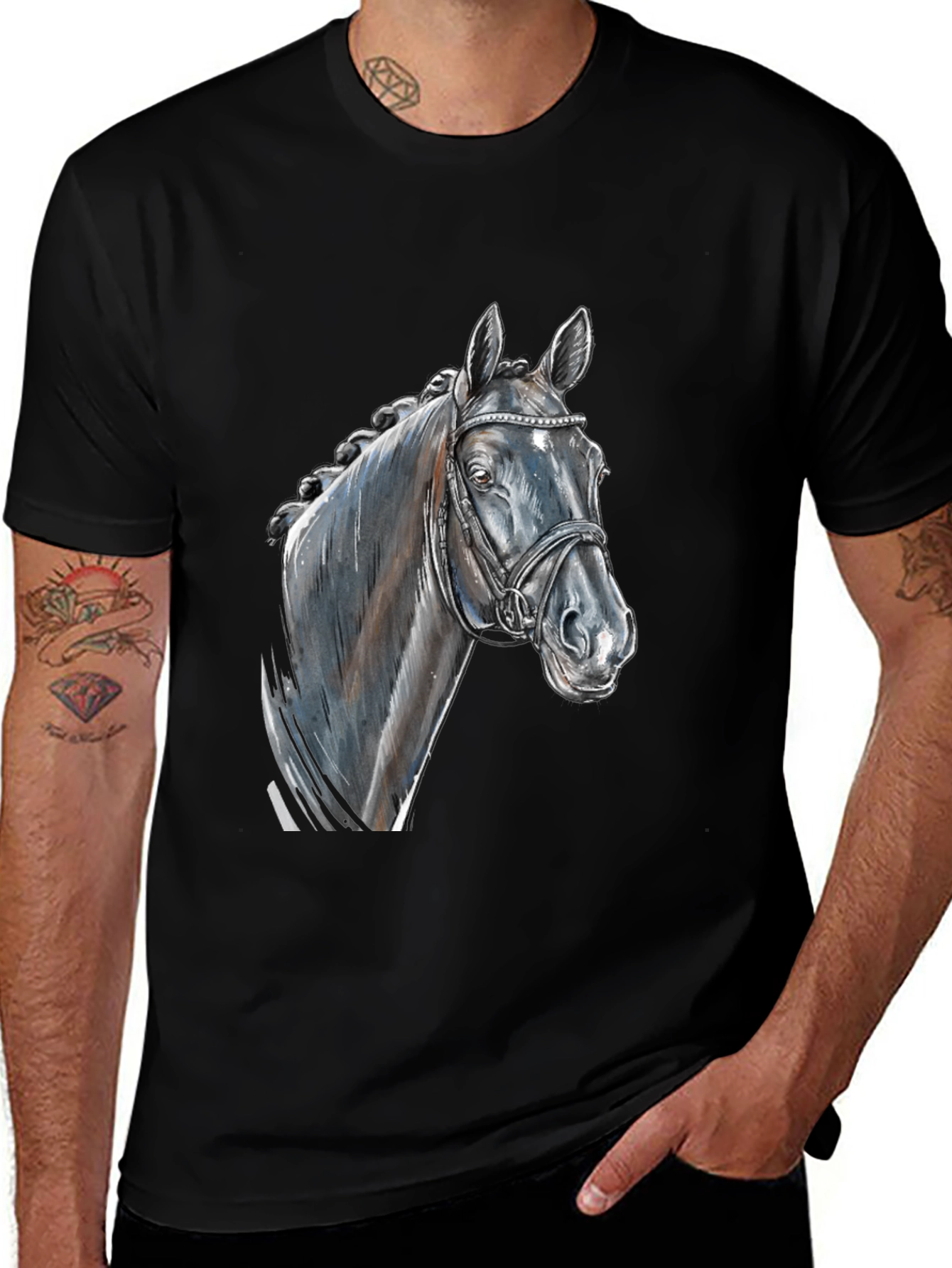 Horse Head Graphic Tee - Equestrian Style