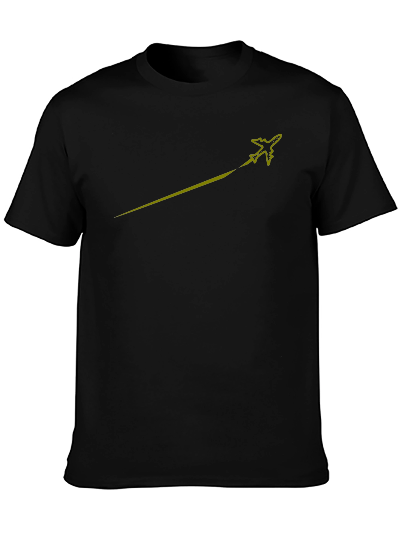 Airplane Graphic Tee - Black Cotton Comfort